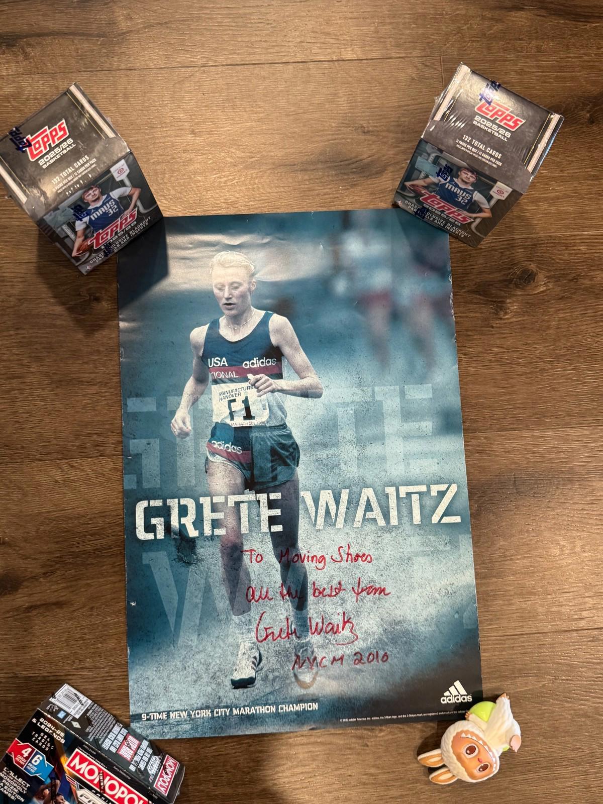 Olympic Runner GRETE WAITZ Signed Autographed Adidas Poster NYCM 2016 9 time Win