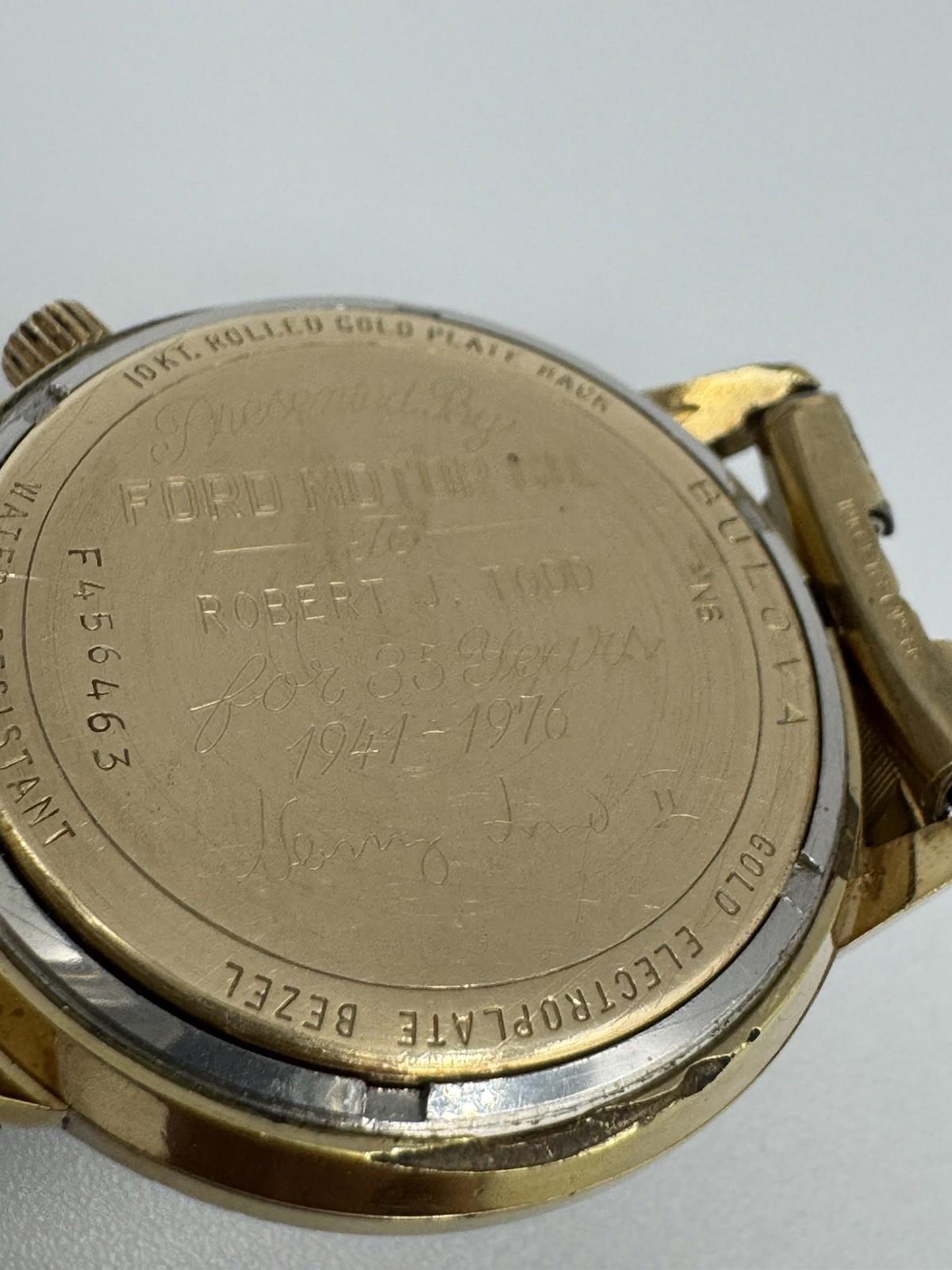 1976 Bulova Accutron Watch Henry Ford II 10kt Gold Bulova