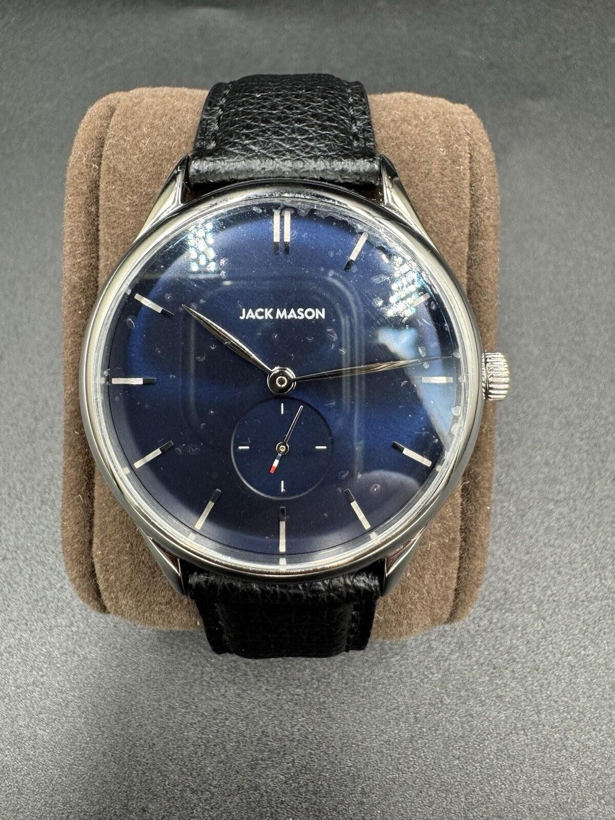 Jack Mason Ellum Watch Naby Blue Black Leather JM-H201-007 Brand New Rare 10ATM