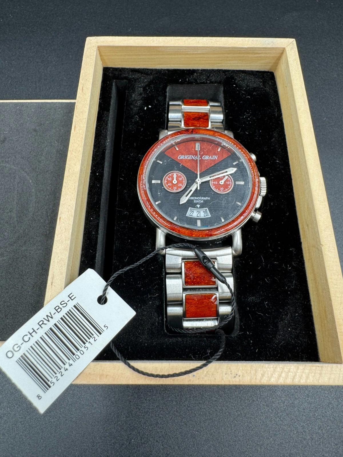 Original Grain Chrono Rosewood Alterra 44mm Analog Watch (Discontinued Finish) N