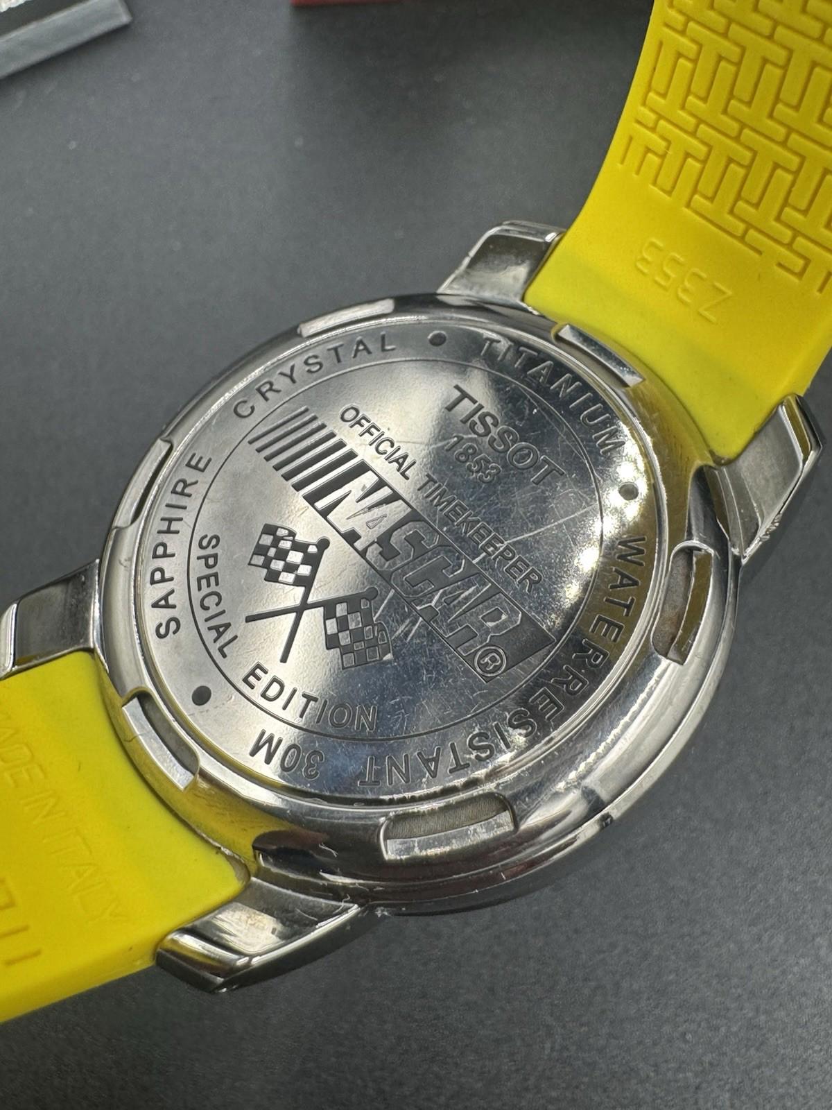 Tissot T-Touch NASCAR Special Edition Titanium Case Yellow Rubber Band with box