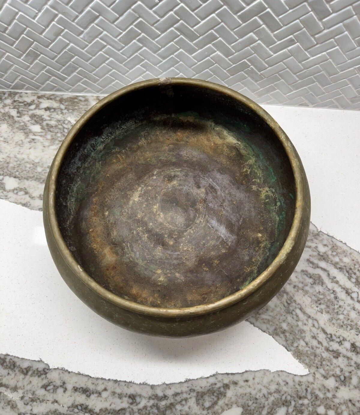 Old Russian Copper Brass Samovar Bowl with Eagle Hallmark