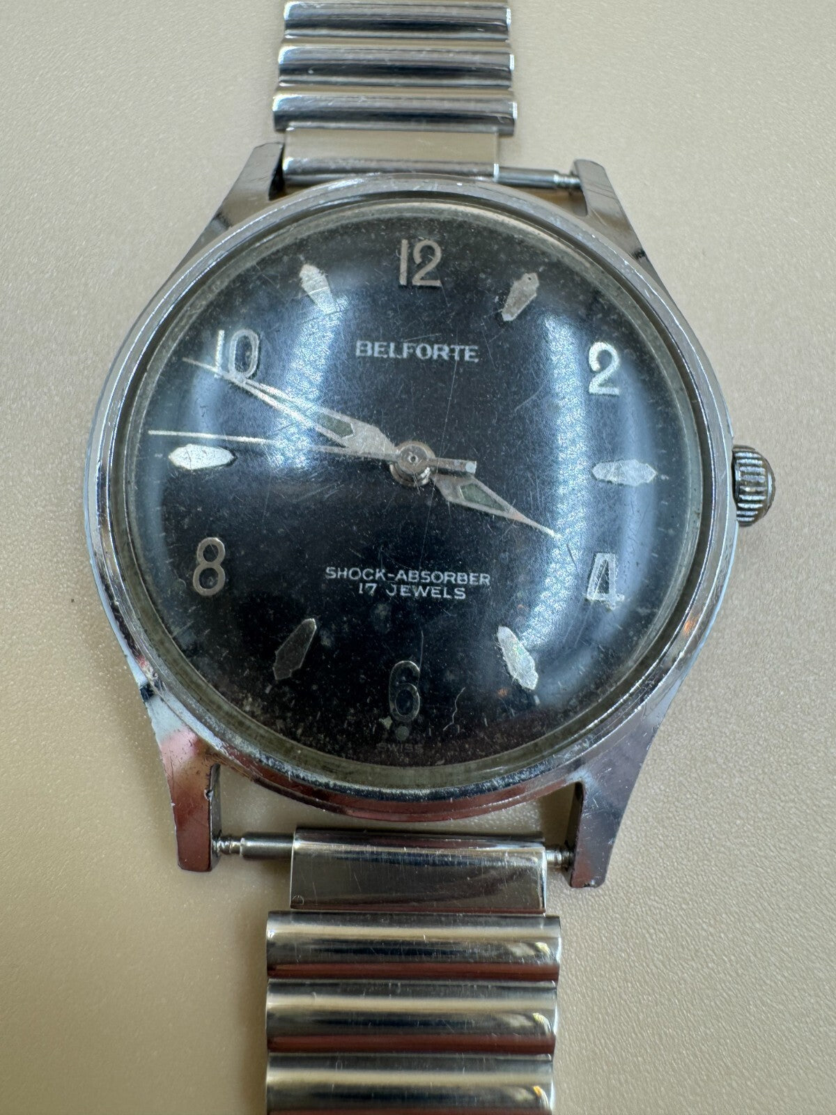 Vintage Belforte 17 Jewels Shock-Absorber Swiss mechanical watch Series #9045 G+