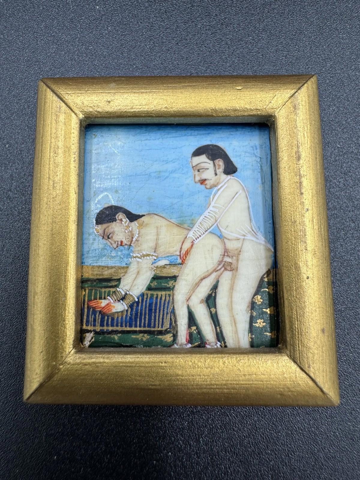 Mughal Miniature Erotic Painting Framed Indian Kama Sutra