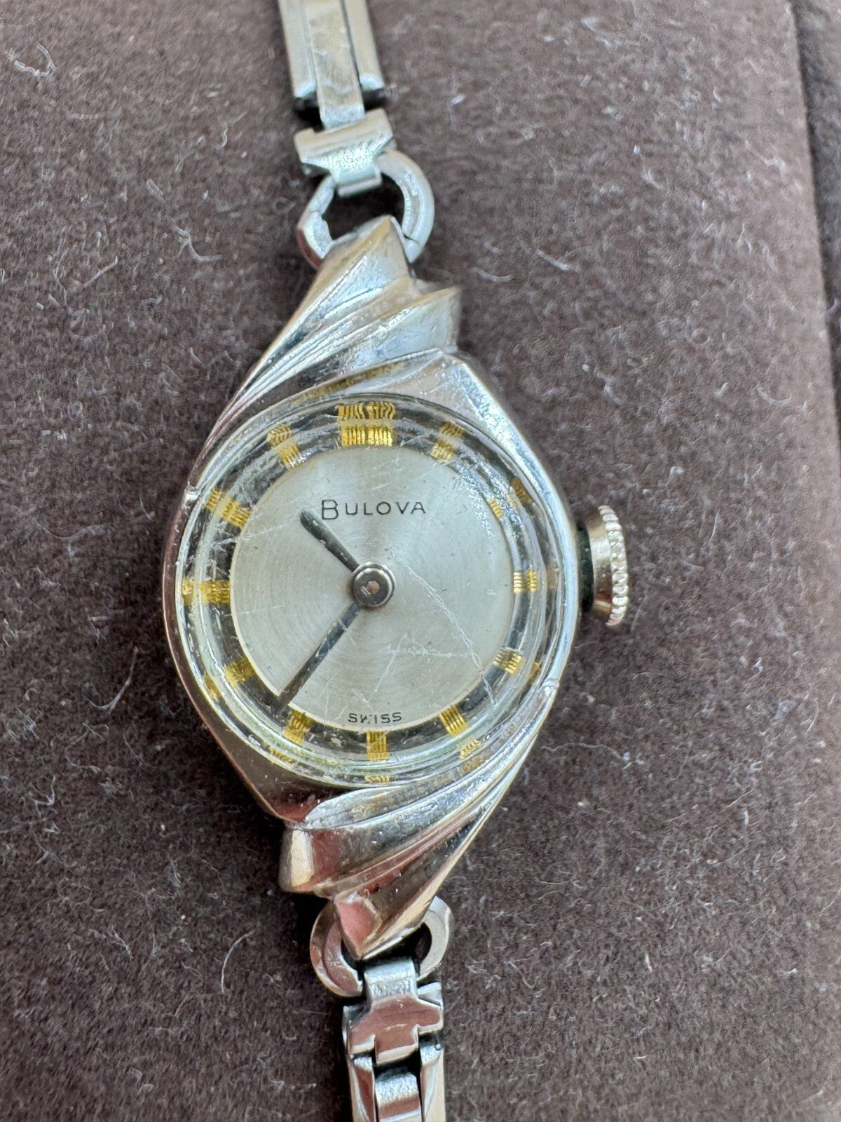 Bulova 10K RGP Ladies Cocktail Watch Swiss Manual Wind Serviced - Runs very well
