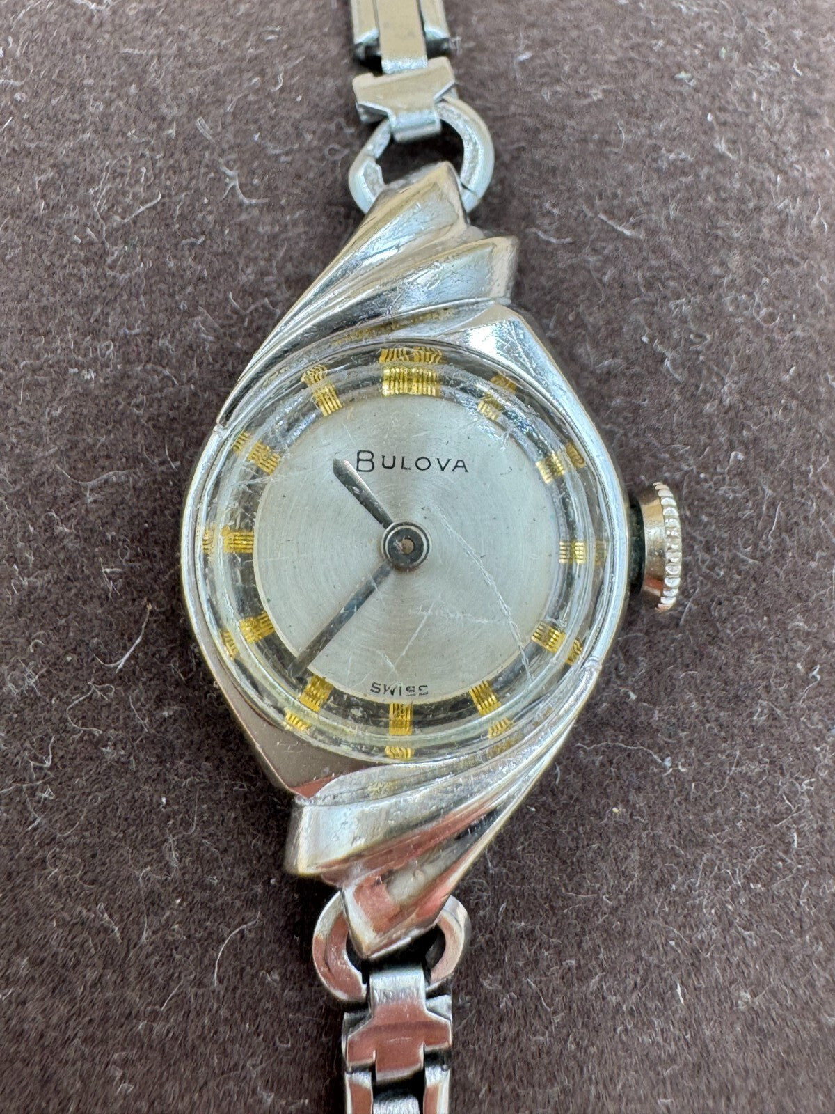 Bulova 10K RGP Ladies Cocktail Watch Swiss Manual Wind Serviced - Runs very well