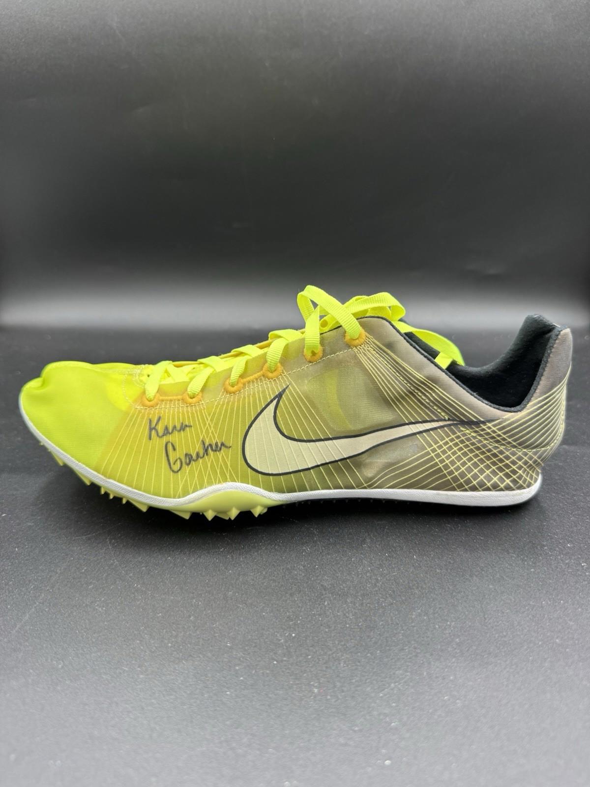 Nike Bowerman Series Track Spike Shoe Signed Kara Goucher Yellow Size 8.5 New NM