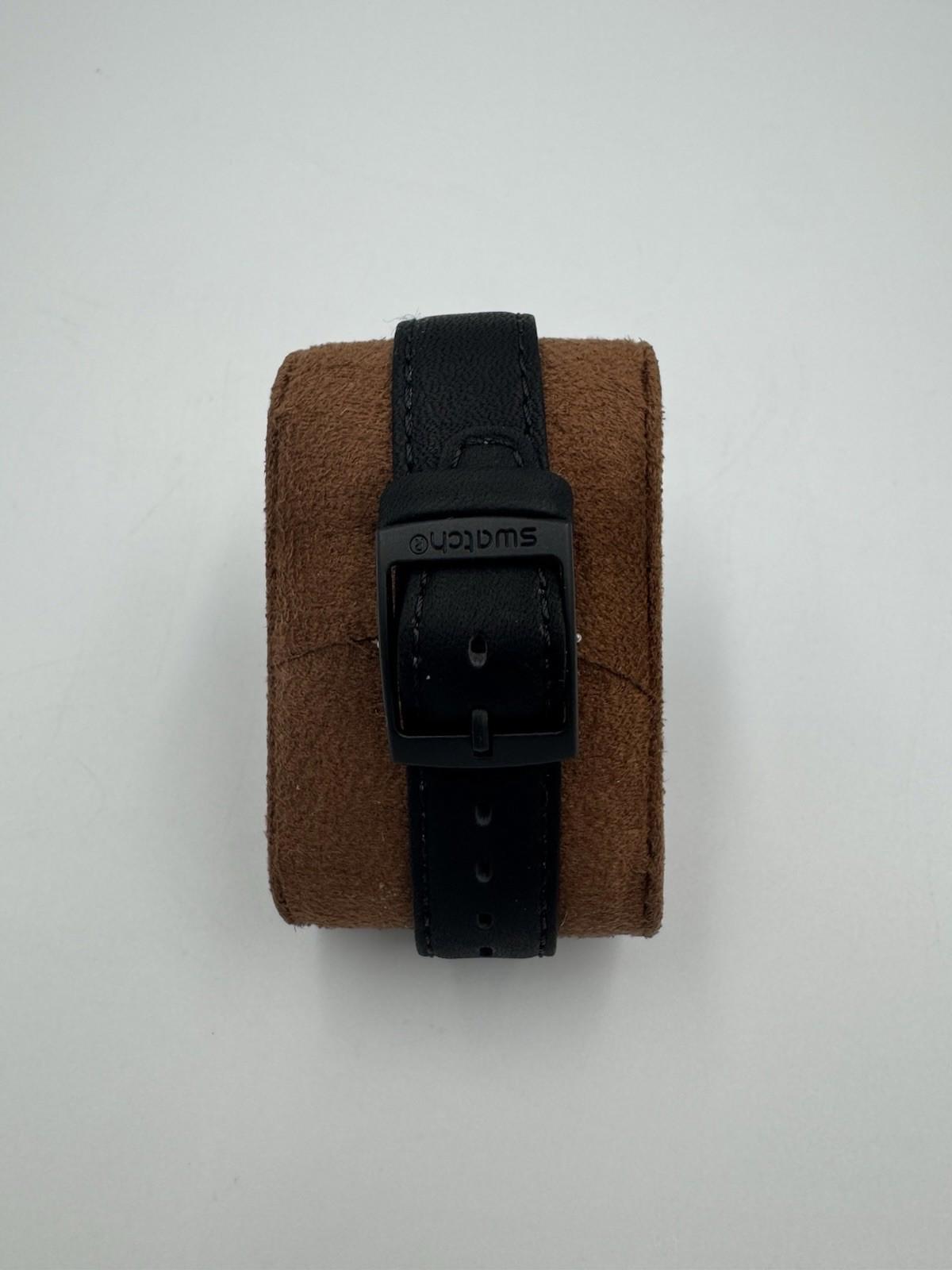 Swatch Watch Blue Tune GX119 Leather 34mm 1990 unisex New