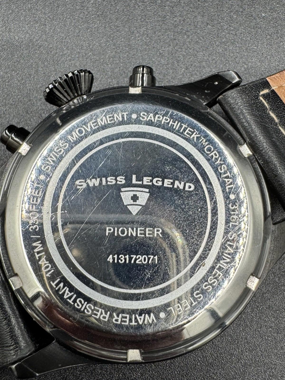 Swiss Legend Pioneer Chronograph Watch 413172071 Black Dial
