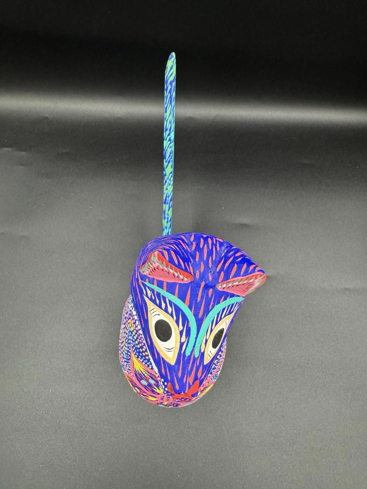 Mexican Oaxaca Folk Art Wood Carved Painted Animal Igor Garcia Alebrije Felidae