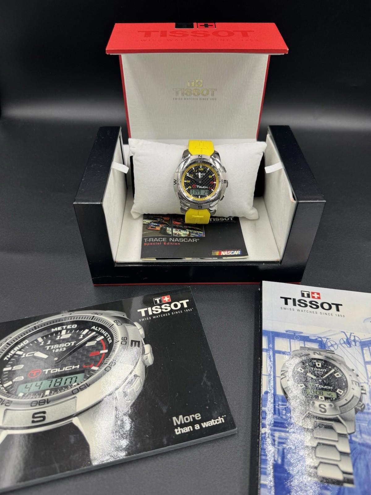Tissot T-Touch NASCAR Special Edition Titanium Case Yellow Rubber Band with box