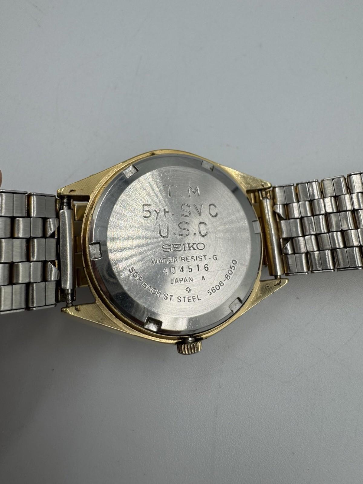 1970s Seiko Lord Matic LM 56068050 Gold Automatic USC Etched