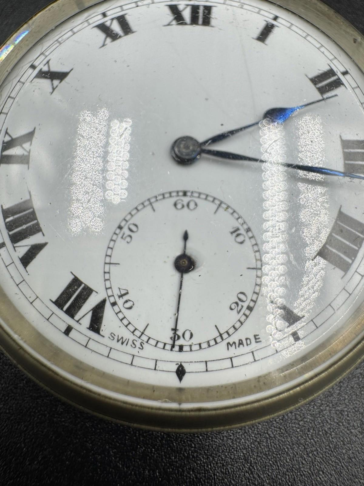 Swiss Pocket Watch Jewels Roman Numerals Cylinder Escapemen