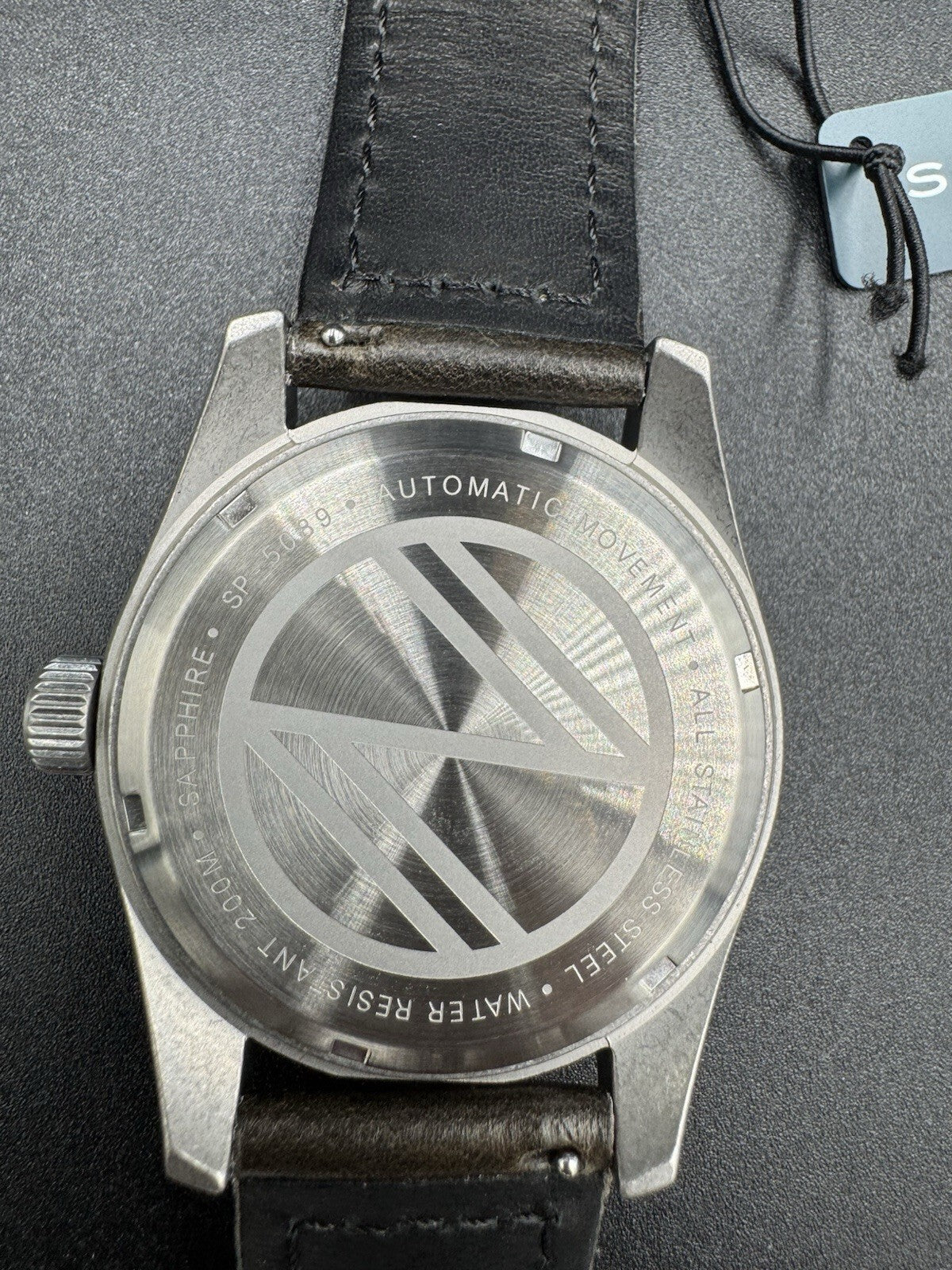 Spinnaker Wreck Red Ring and Gray with Leather Black Dial Wristwatch SP-5089-01