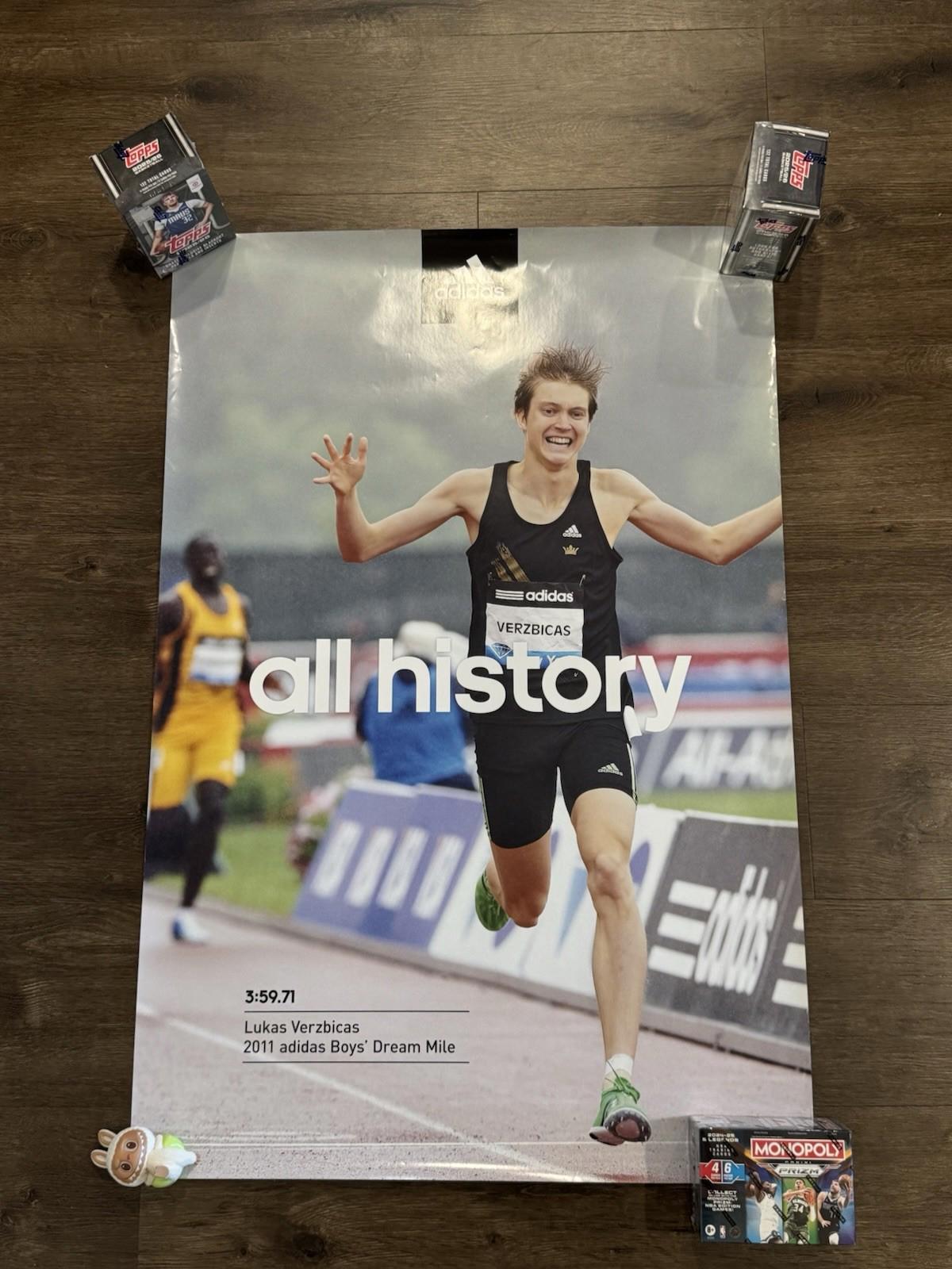 Adidas Lukas Verzbicas Boys' Dream Mile 2011 Poster 24x36 Track Rare All History