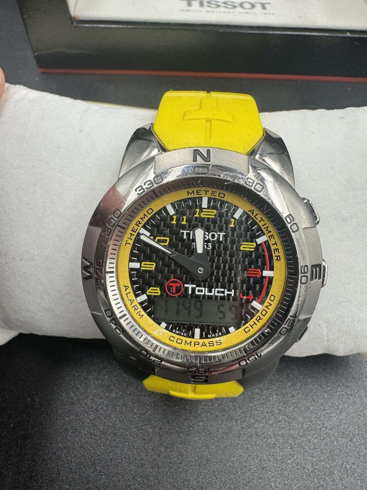 Tissot T-Touch NASCAR Special Edition Titanium Case Yellow Rubber Band with box