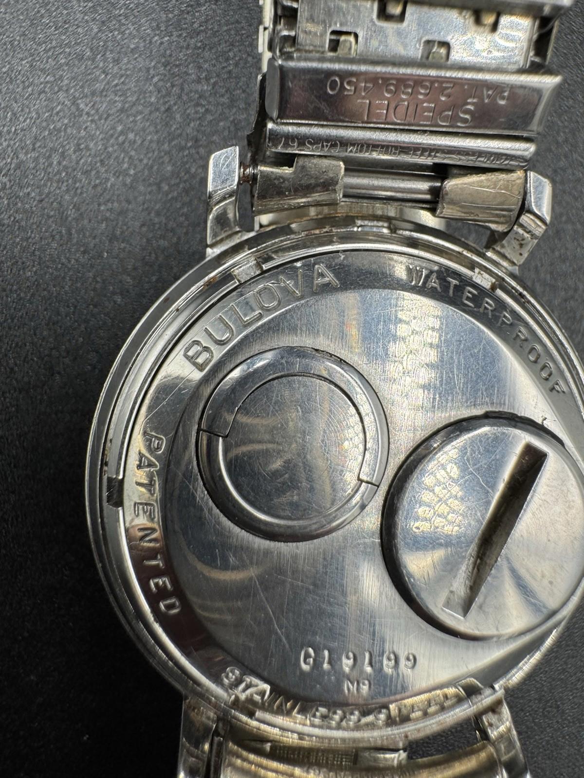 Bulova 1969 (M9) Accutron 214 (Ref. g19199) Stainless Steel Waterproof Watch Vtg