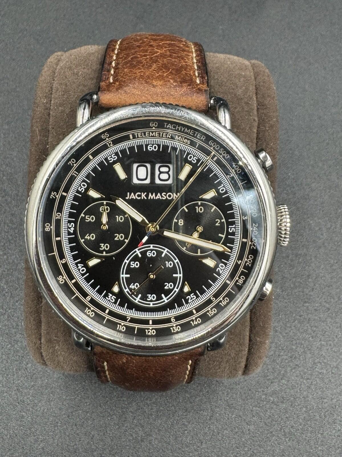 Jack Mason Watch - Avigator Multi-Scale JM-A602-001 Black Dial Sapphire Crystal