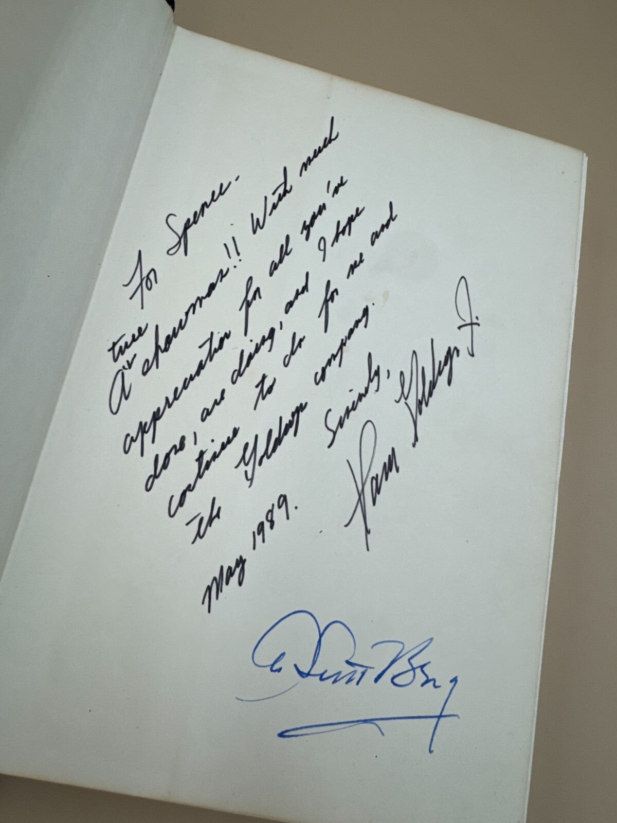 Goldwyn A Biography Signed by A Scott Berg & Samuel Goldwyn - Very Rare Piece NM