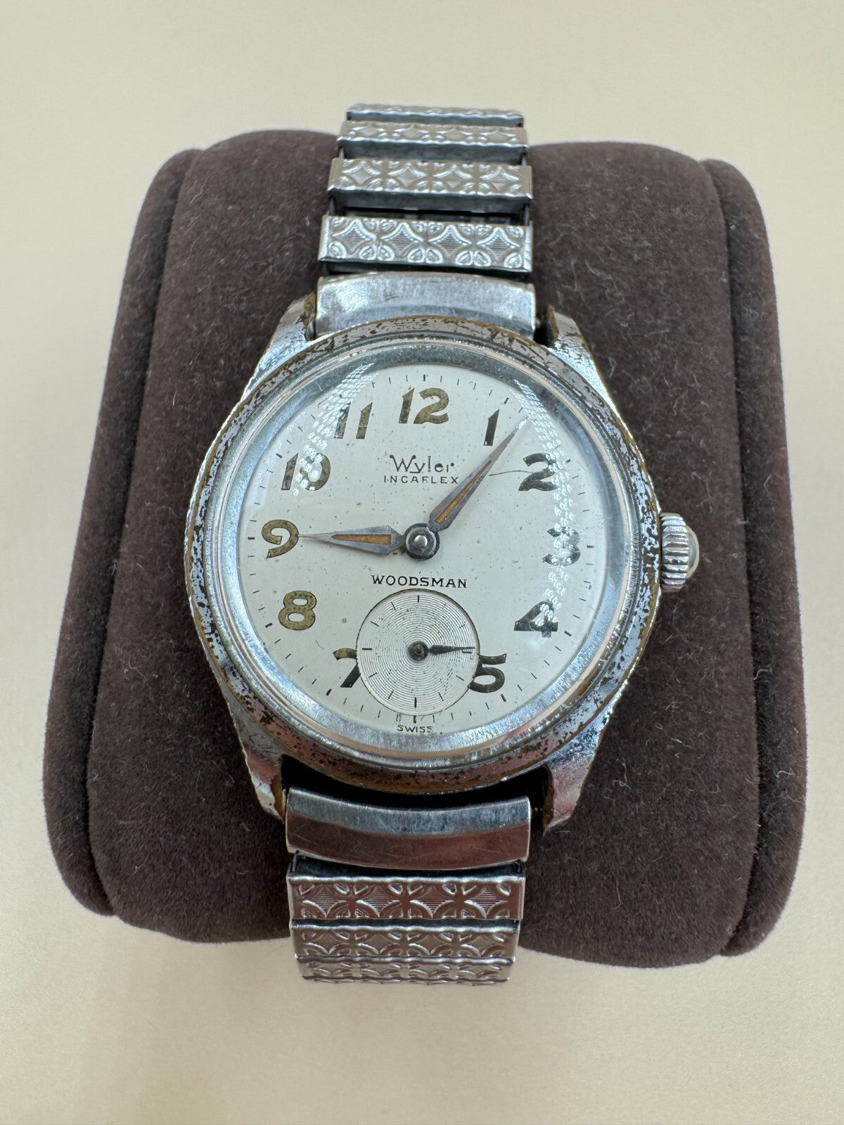 Wyler Incaflex Woodsman Manual Wind Watch Swiss Sub-Seconds Serviced Rare Dial G