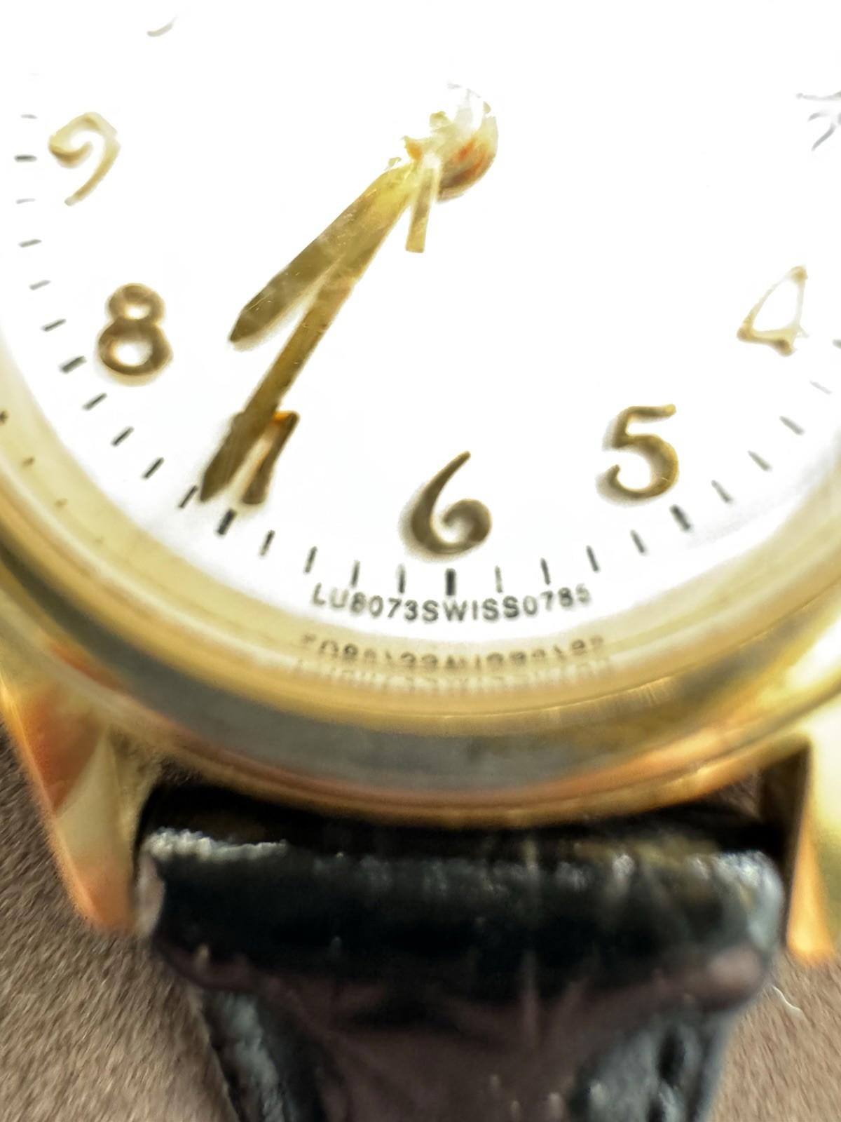 Vintage Wittnauer Women's Gold Tone Quartz Watch White Dial Date Swiss Made