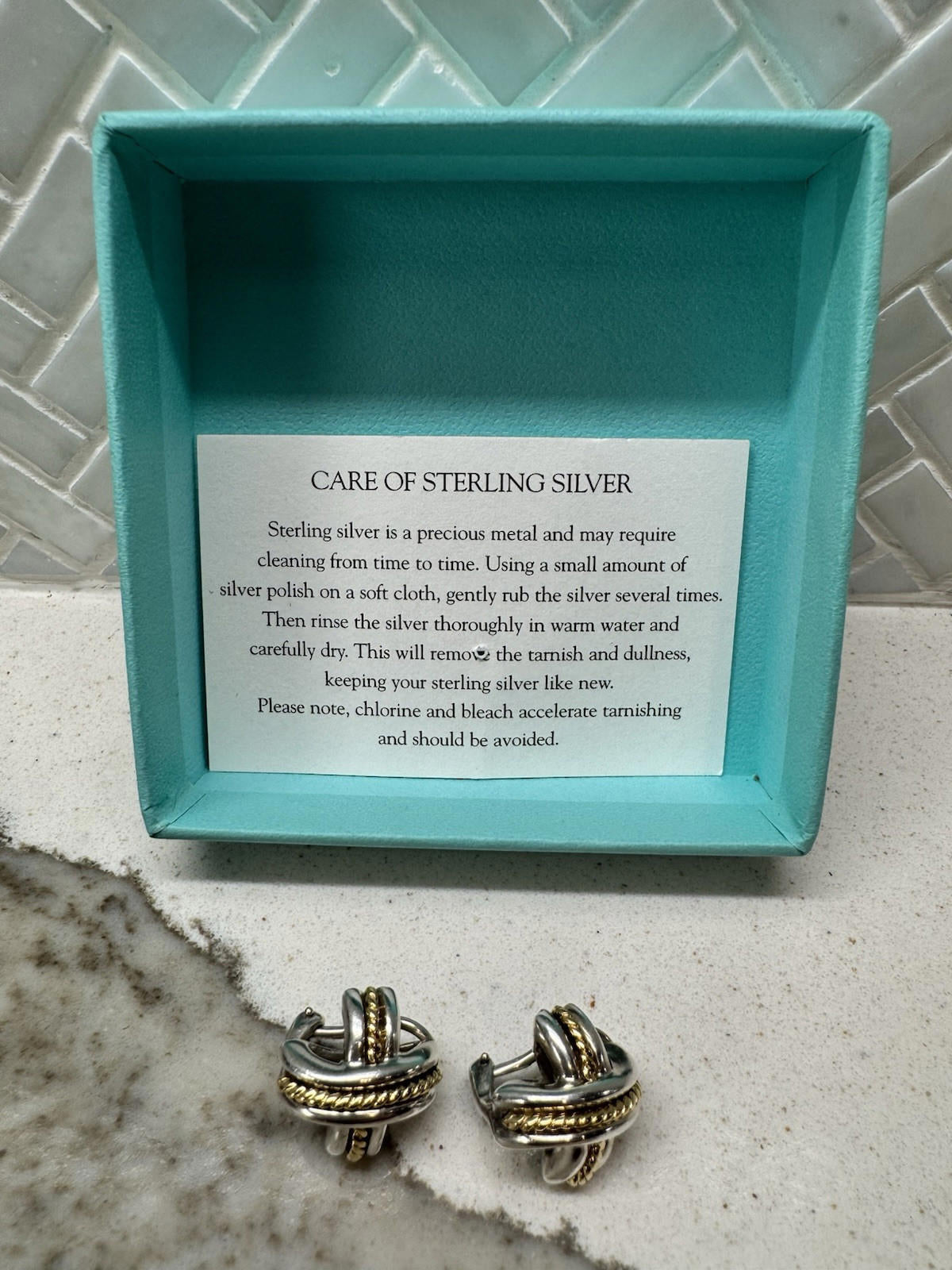 Tiffany & Co. Gold Rope Silver Signature X Clip-on Earrings