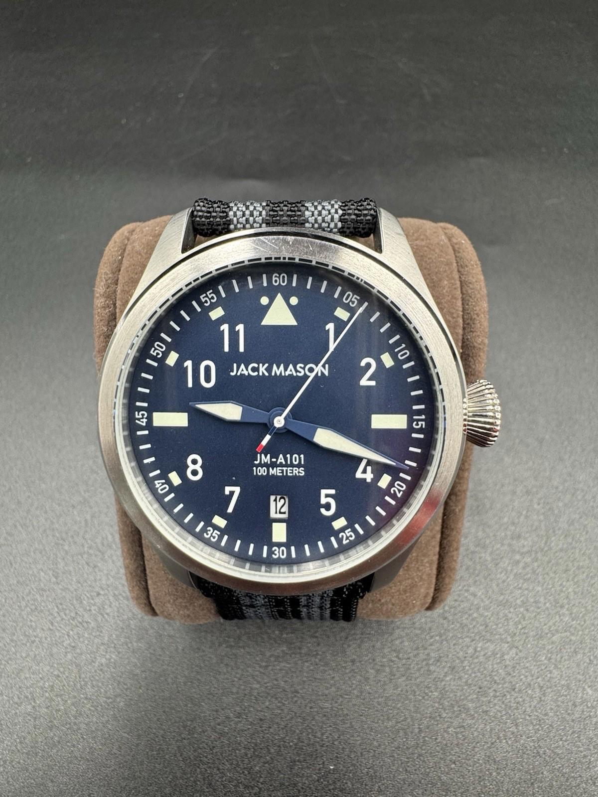 Jack Mason JM-A101-004 Pilot Watch Classical Navy Men's - Very Rare Striped Band