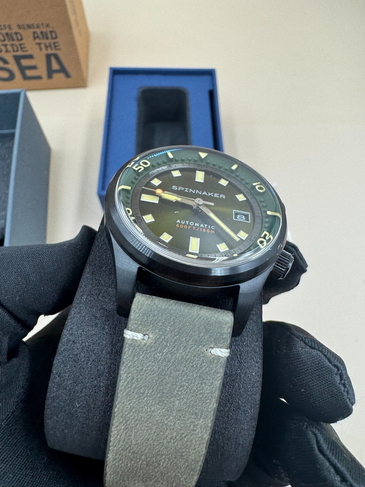 Spinnaker Bradner SP-5062-04 Automatic Men’s Watch 42mm Black Green Dial NWT Box