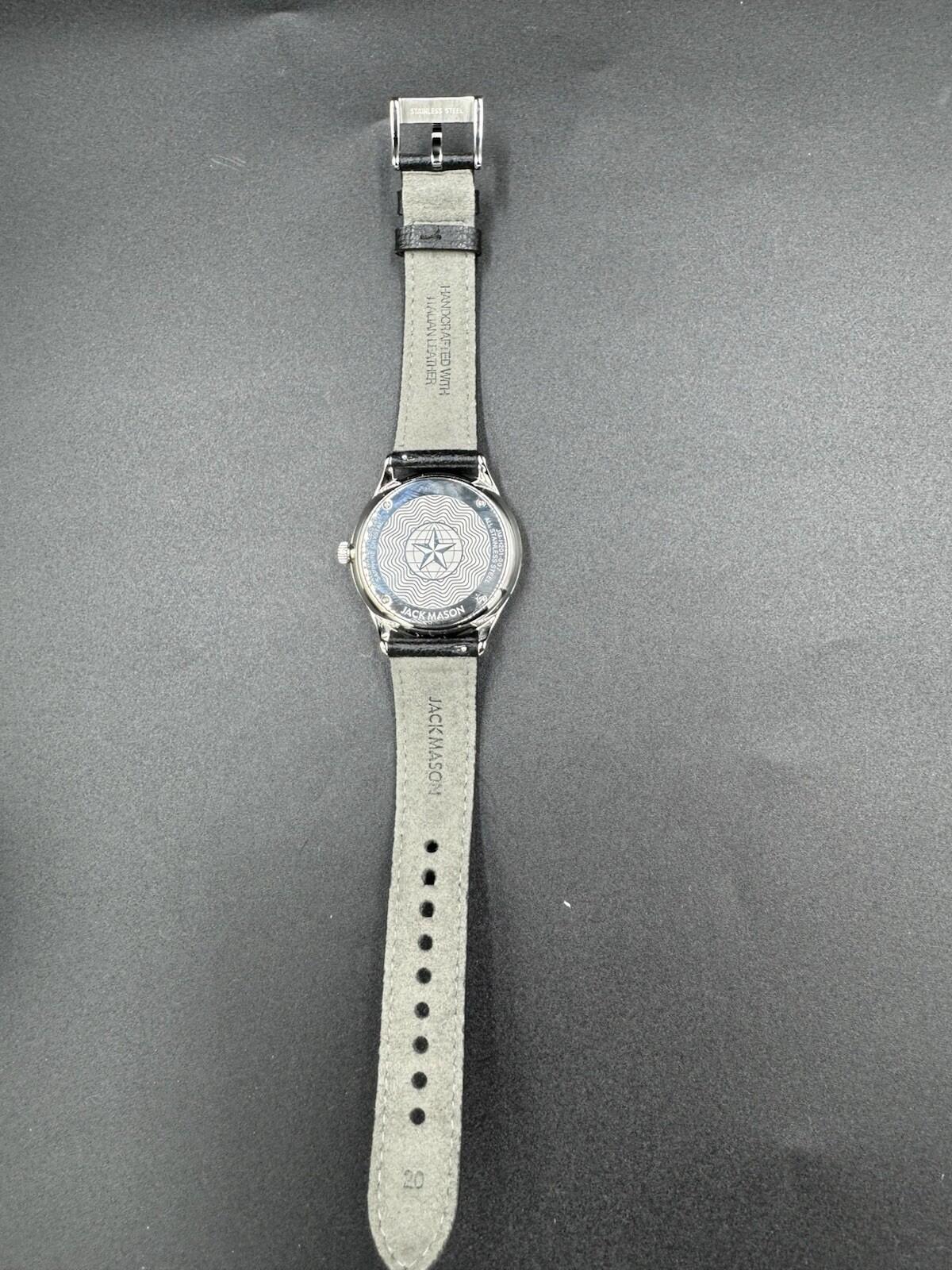 Jack Mason Ellum Watch Naby Blue Black Leather JM-H201-007 Brand New Rare 10ATM