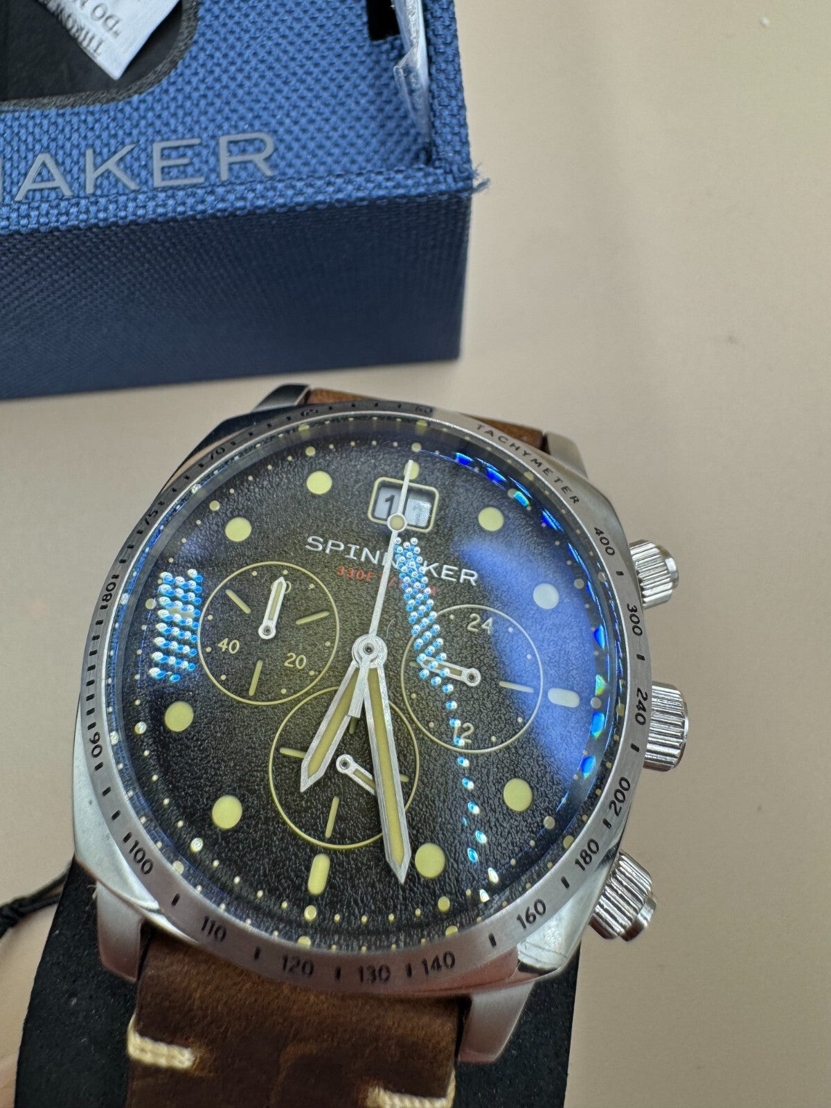 Spinnaker Hull SP-5068-01 Mens Chronograph 42mm Watch Brown Dial Limited Edition