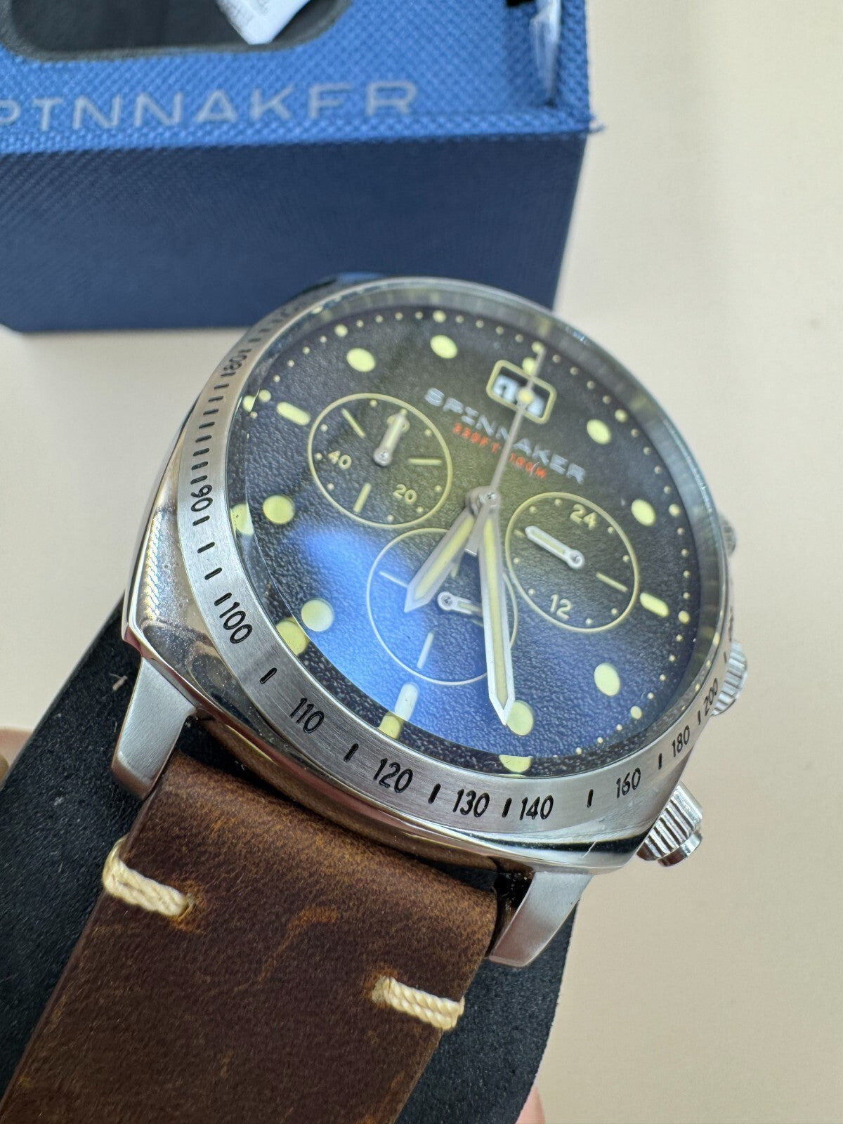Spinnaker Hull SP-5068-01 Mens Chronograph 42mm Watch Brown Dial Limited Edition
