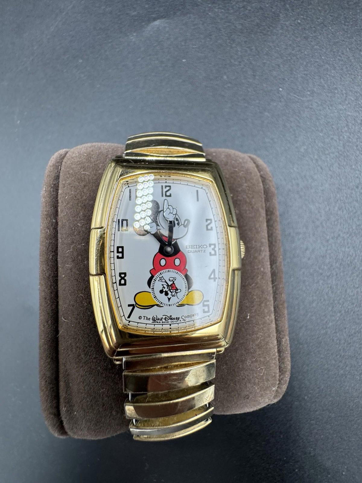 Seiko 80’s Vintage Mickey Mouse Watch 2K03-5019 Twist-O-Flex with New Battery VG