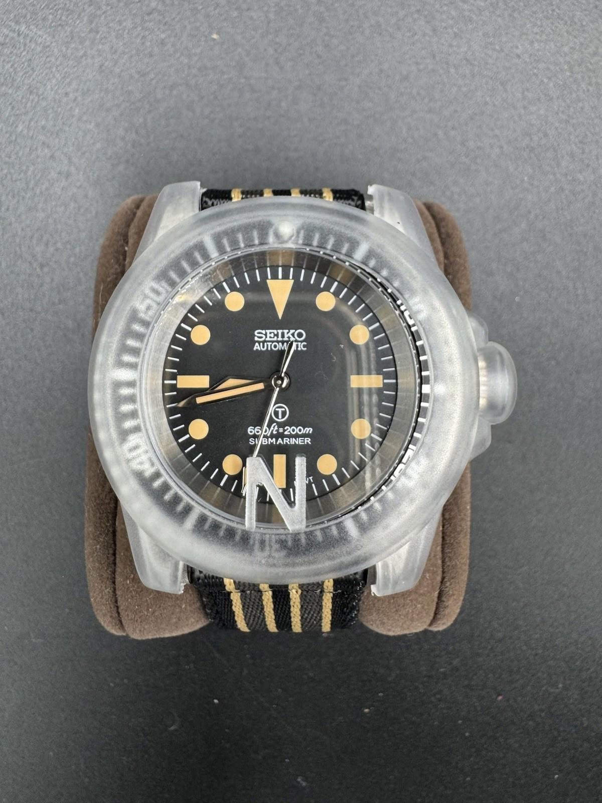 Brand New Black Seiko MODified Automatic Sub Men’s Watch 40mm NH35 Built In USA