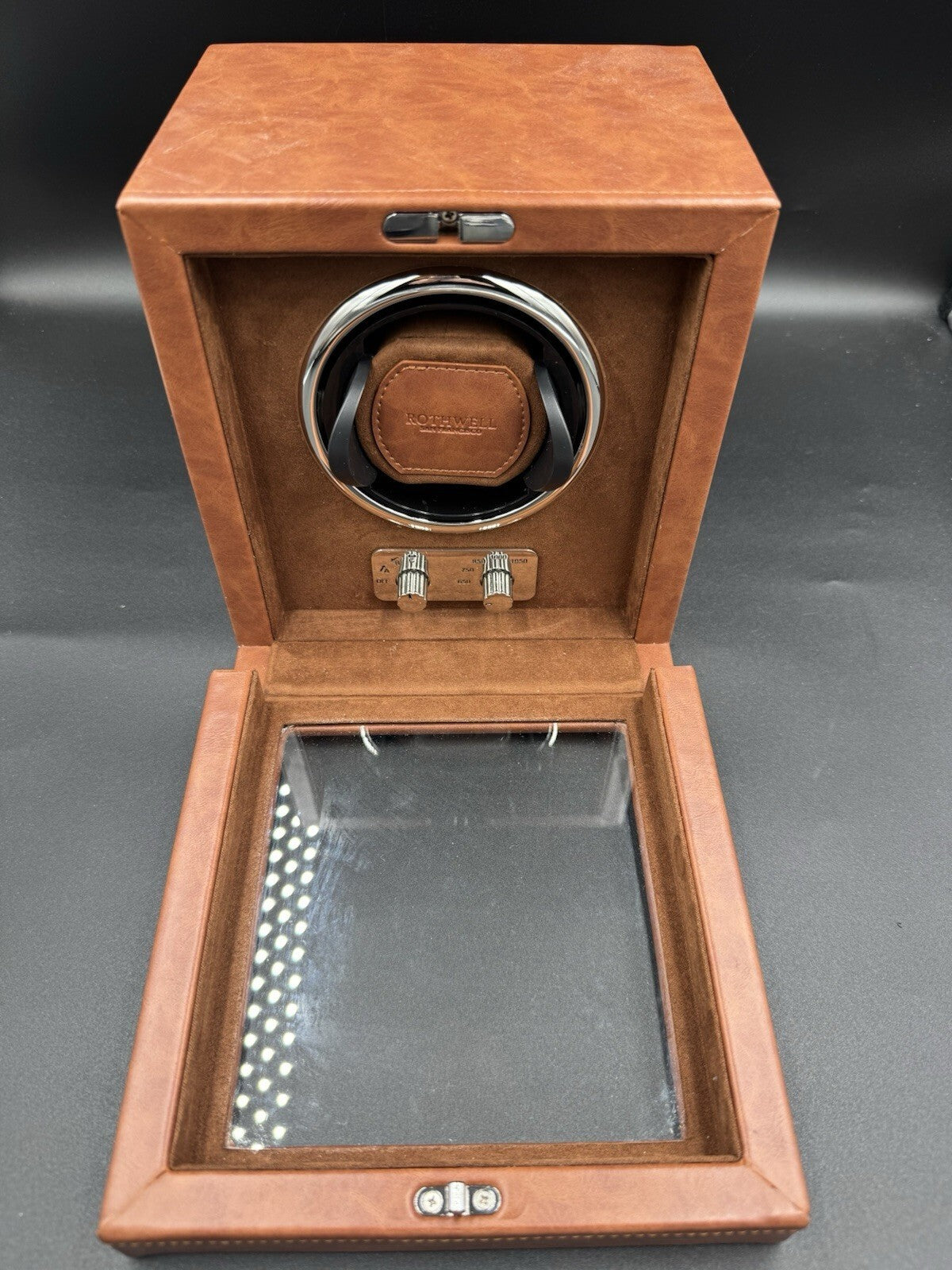 ROTHWELL SINGLE WATCH WINDER FOR AUTOMATIC WATCHES W/ QUIET MOTOR NEAR Mint Cond
