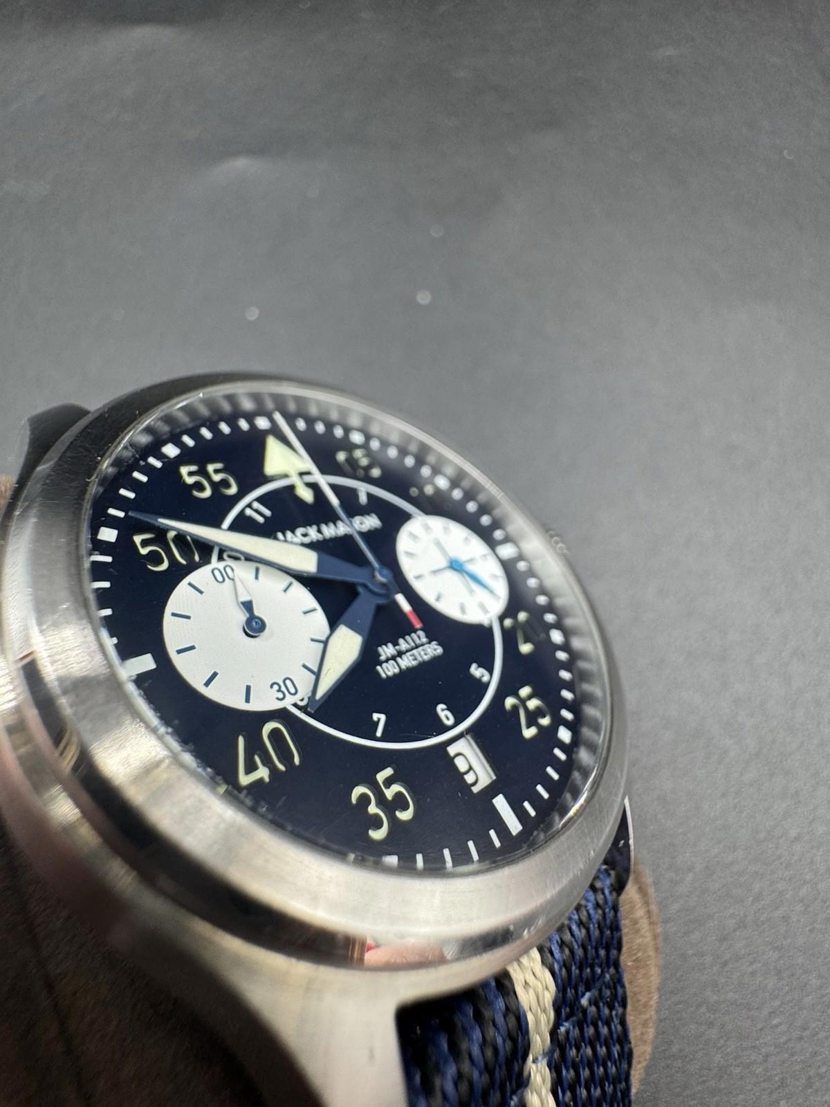 Jack Mason Aviation Nylon Band Men's Analog Watch Luminous JM-A112-001 Very Rare