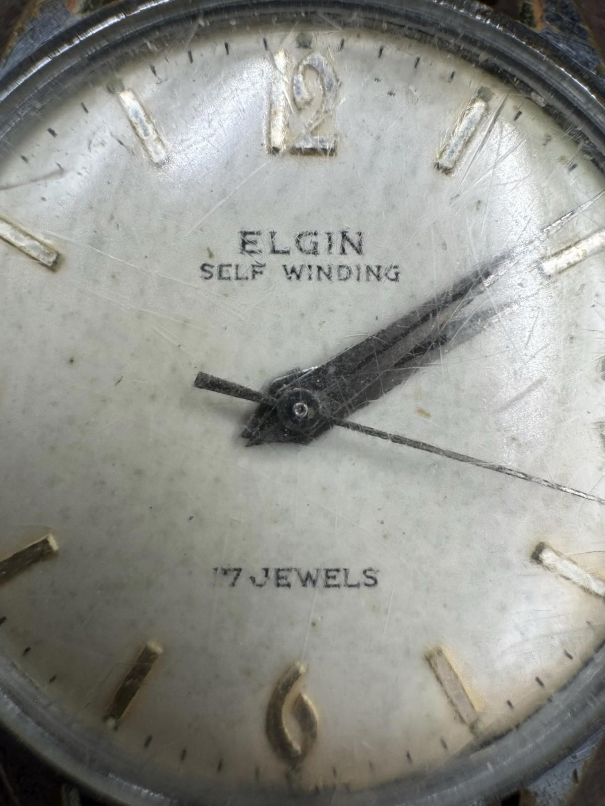 Vintage Elgin Self Winding 17 Jewels Automatic Watch Cal 790 Germany - Runs Well