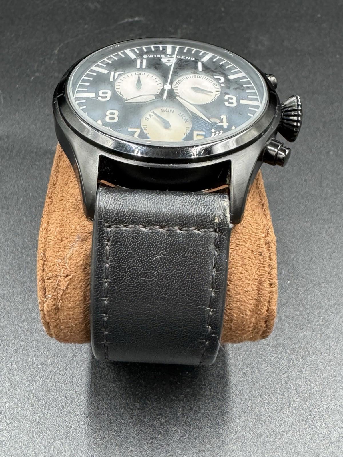 Swiss Legend Pioneer Chronograph Watch 413172071 Black Dial