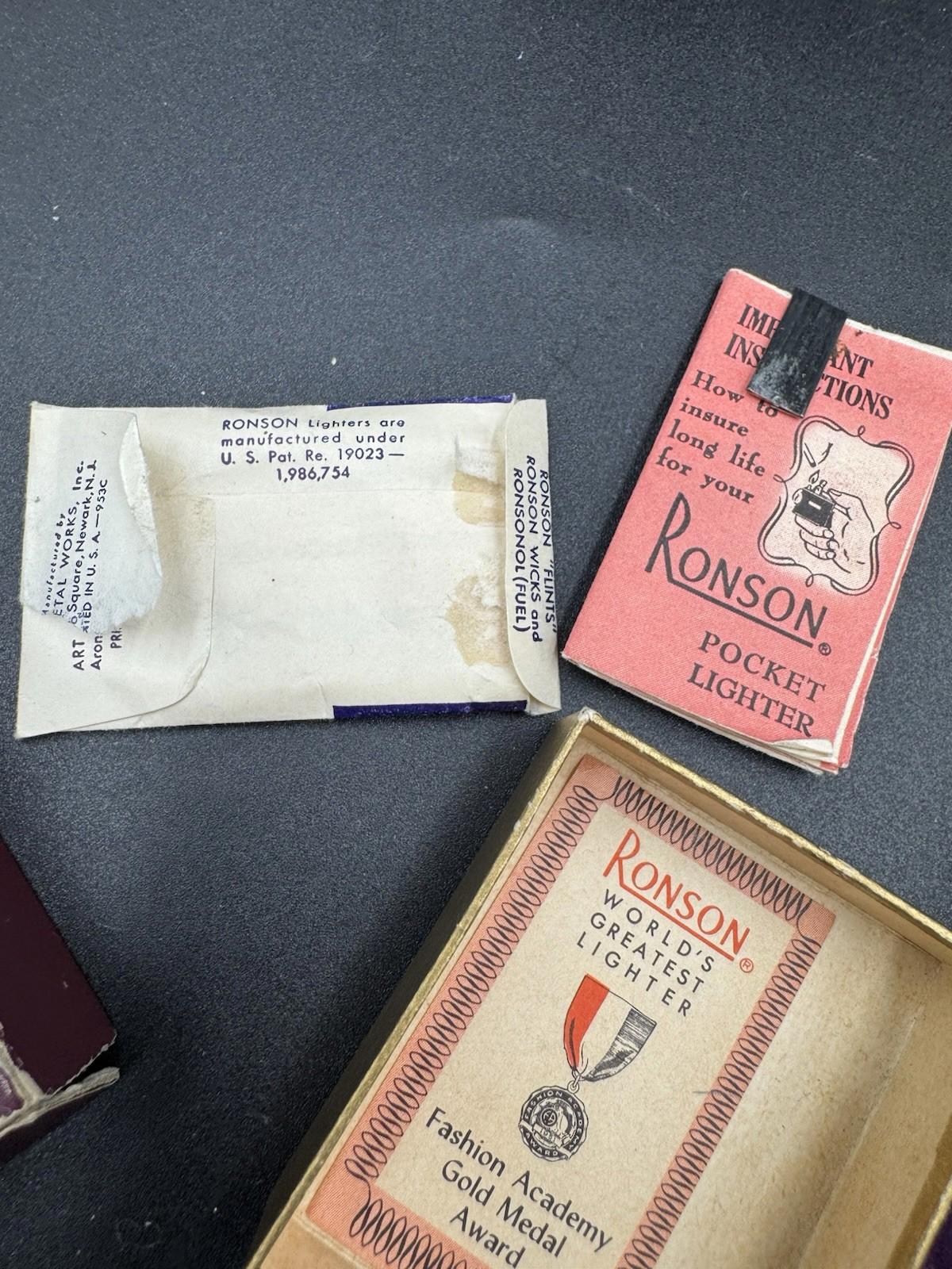 Vintage Ronson Princess Ladies' Silver Hammered Lighter Untested with Box Access