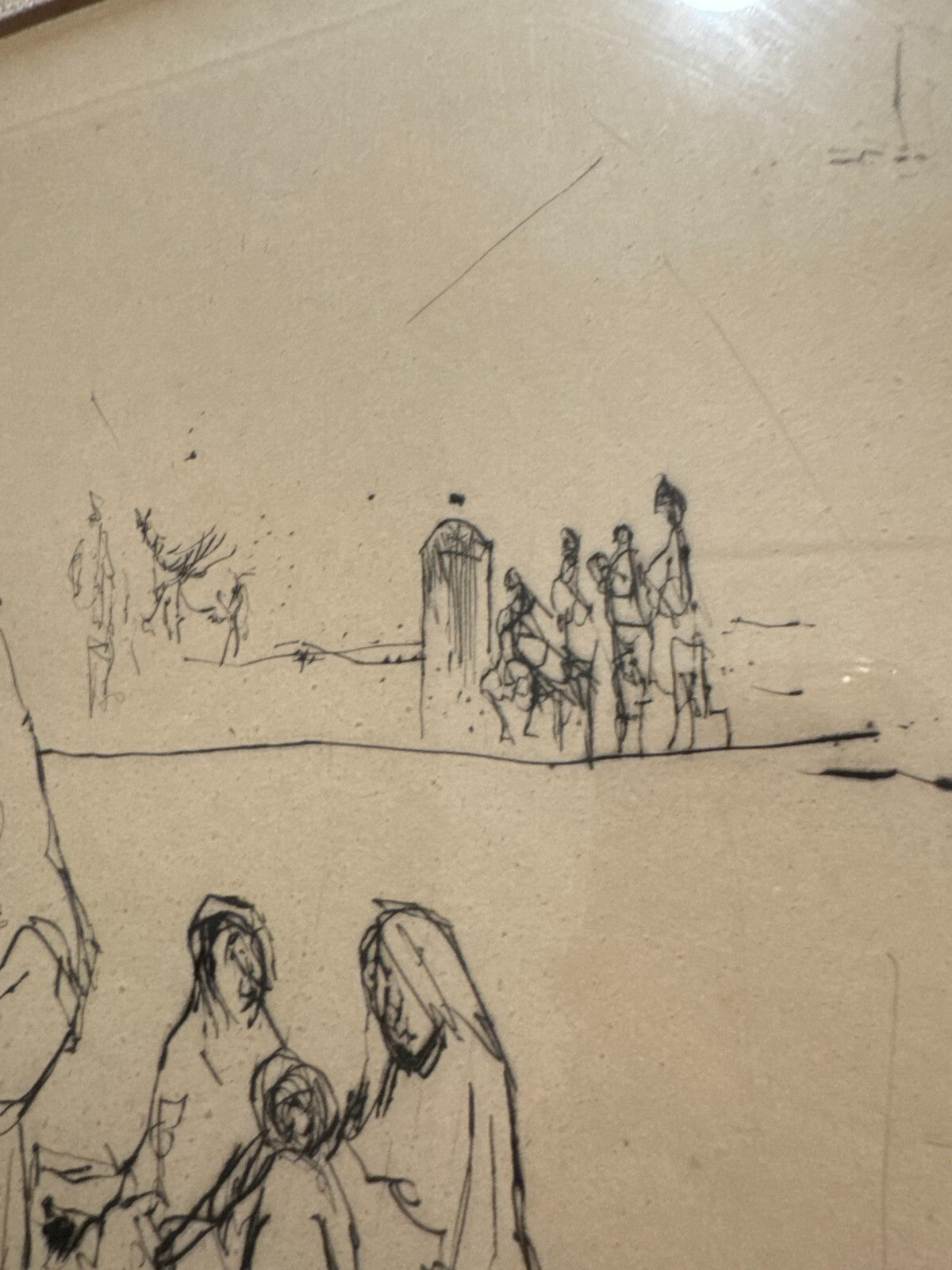 Fausey Limited Edition Etching 23/40 Women Figures Beach Scene Framed Good Condi