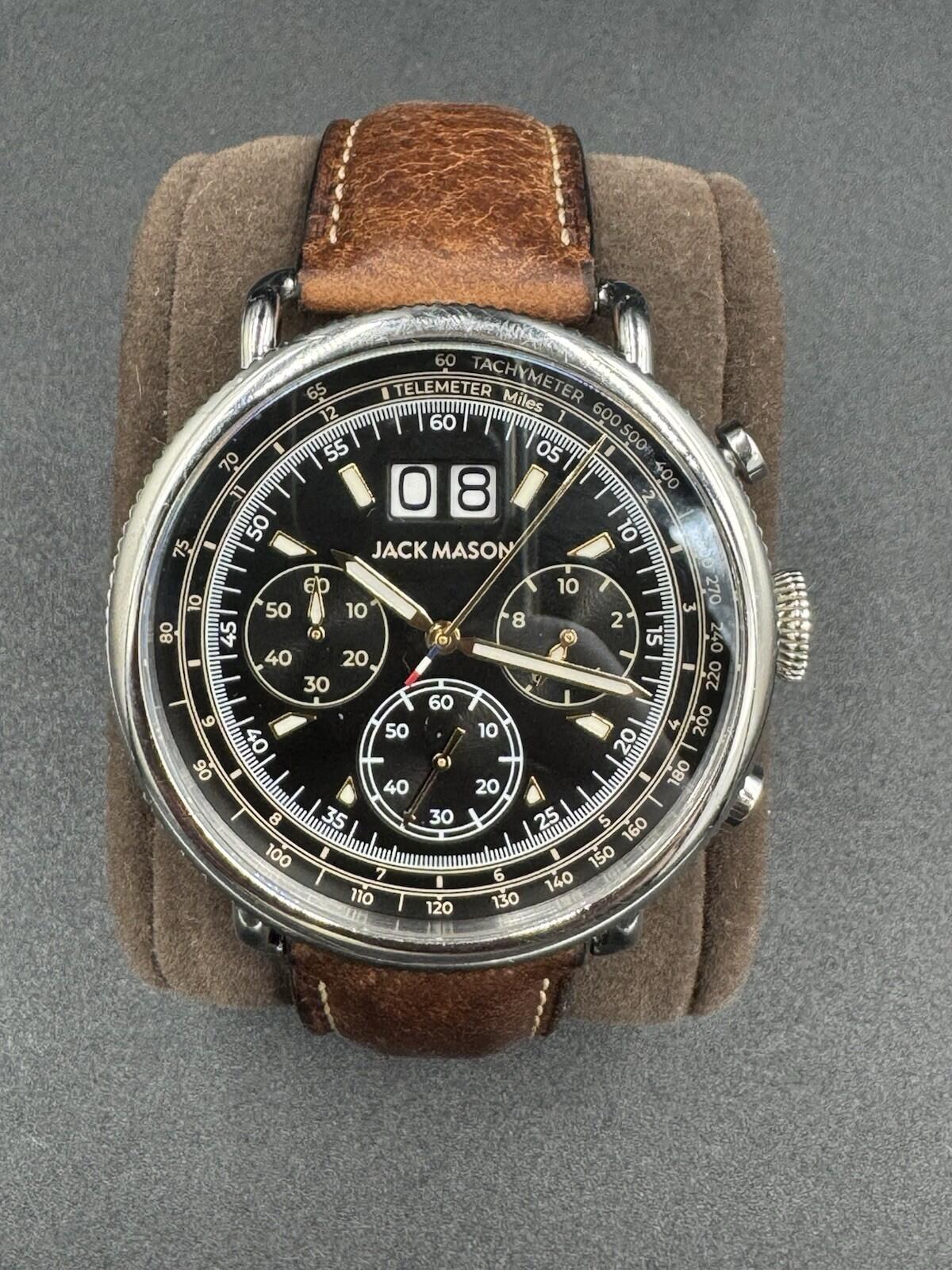 Jack Mason Watch - Avigator Multi-Scale JM-A602-001 Black Dial Sapphire Crystal