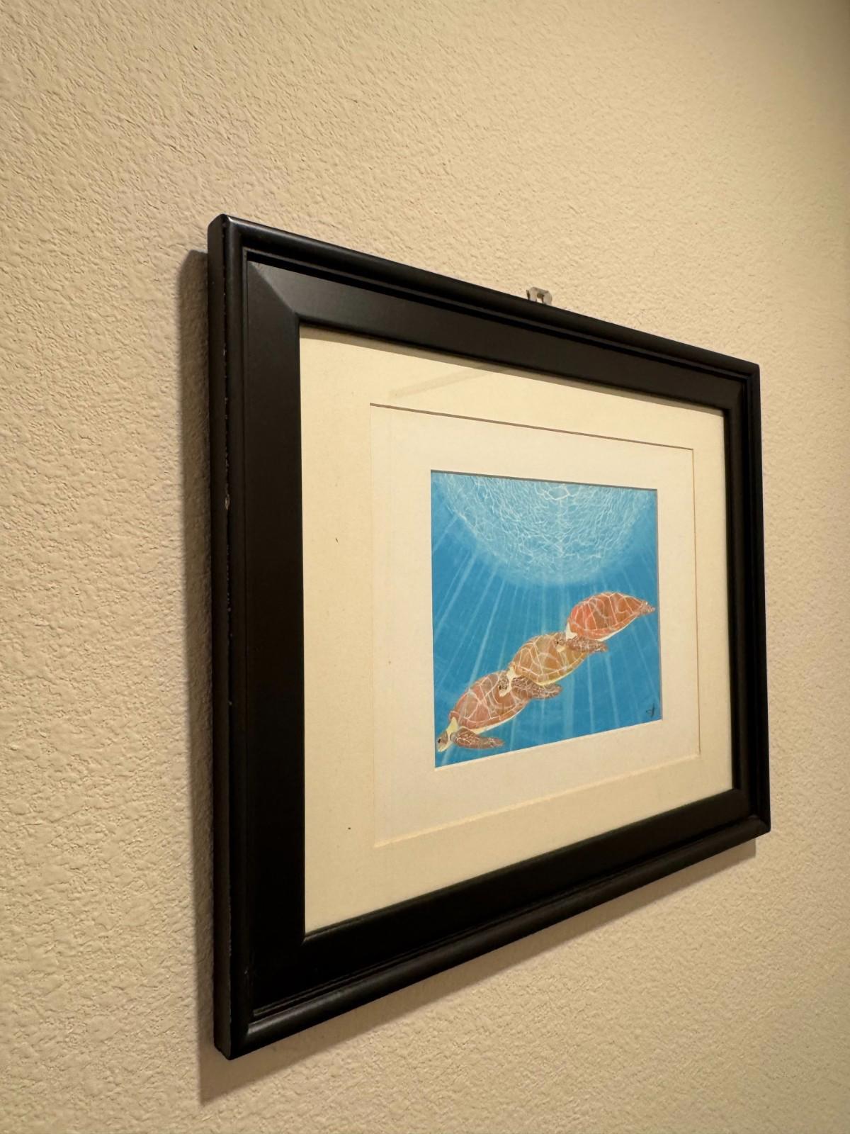 Scott Wright La Jolla Framed Sea Turtles Underwater Art Print Framed - Bird Rock