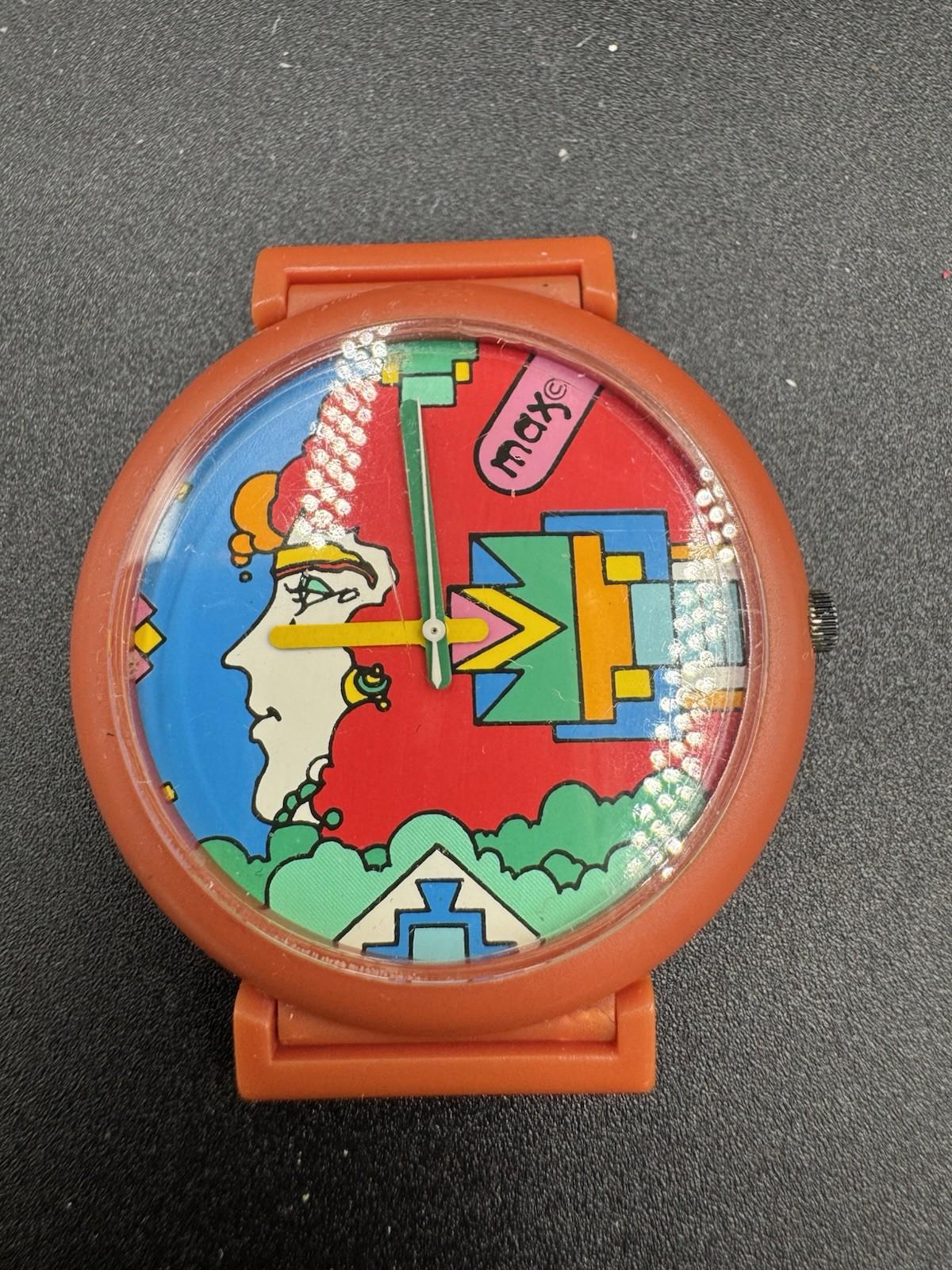Vintage 1988 PETER MAX Wrist Watch Rare ! Collector’s Piece SAVE THE RAINFOREST