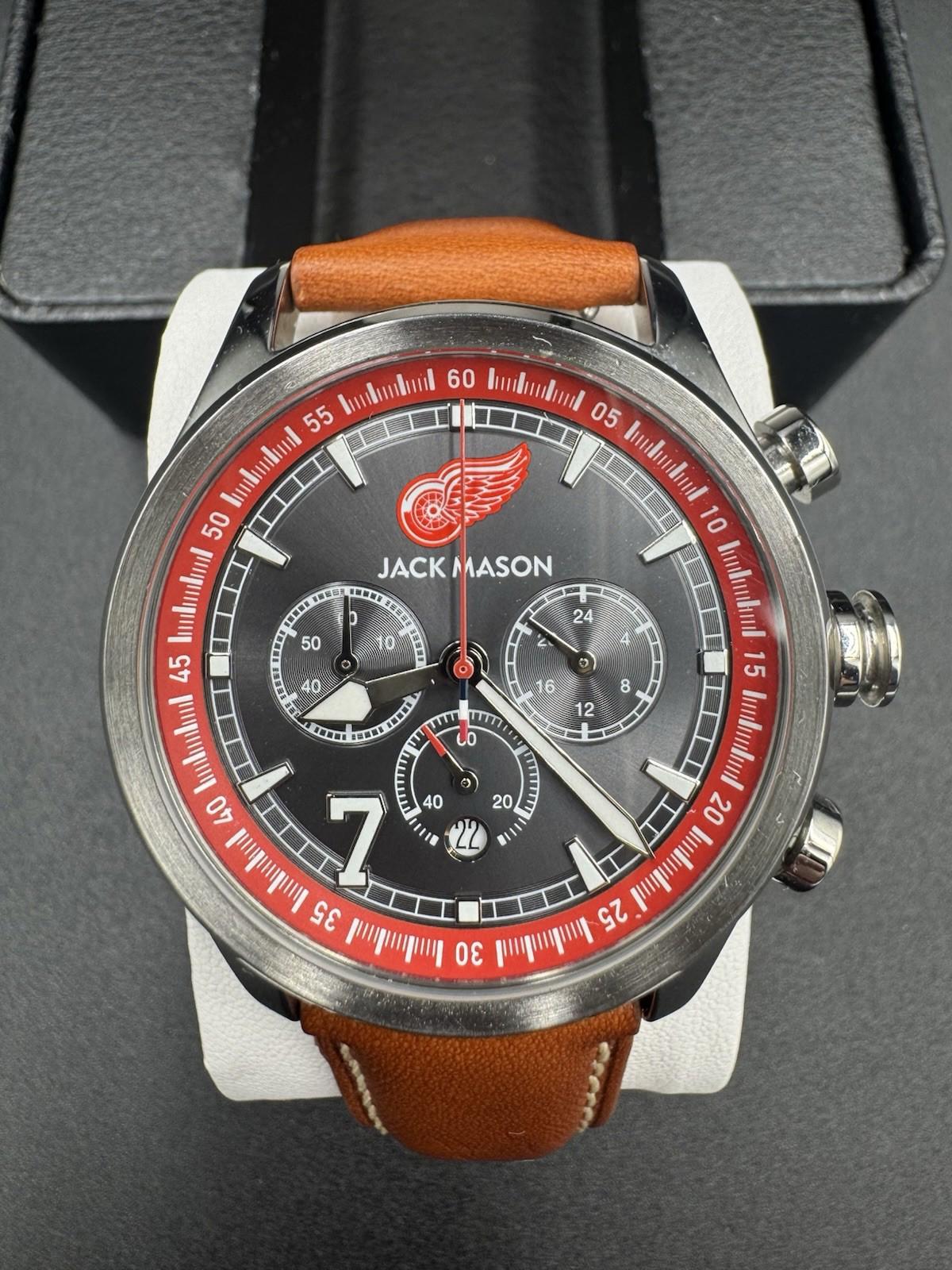 Jack Mason Ted Lindsay #7 Limited Edition Detroit Red Wings Chronograph Watch JM