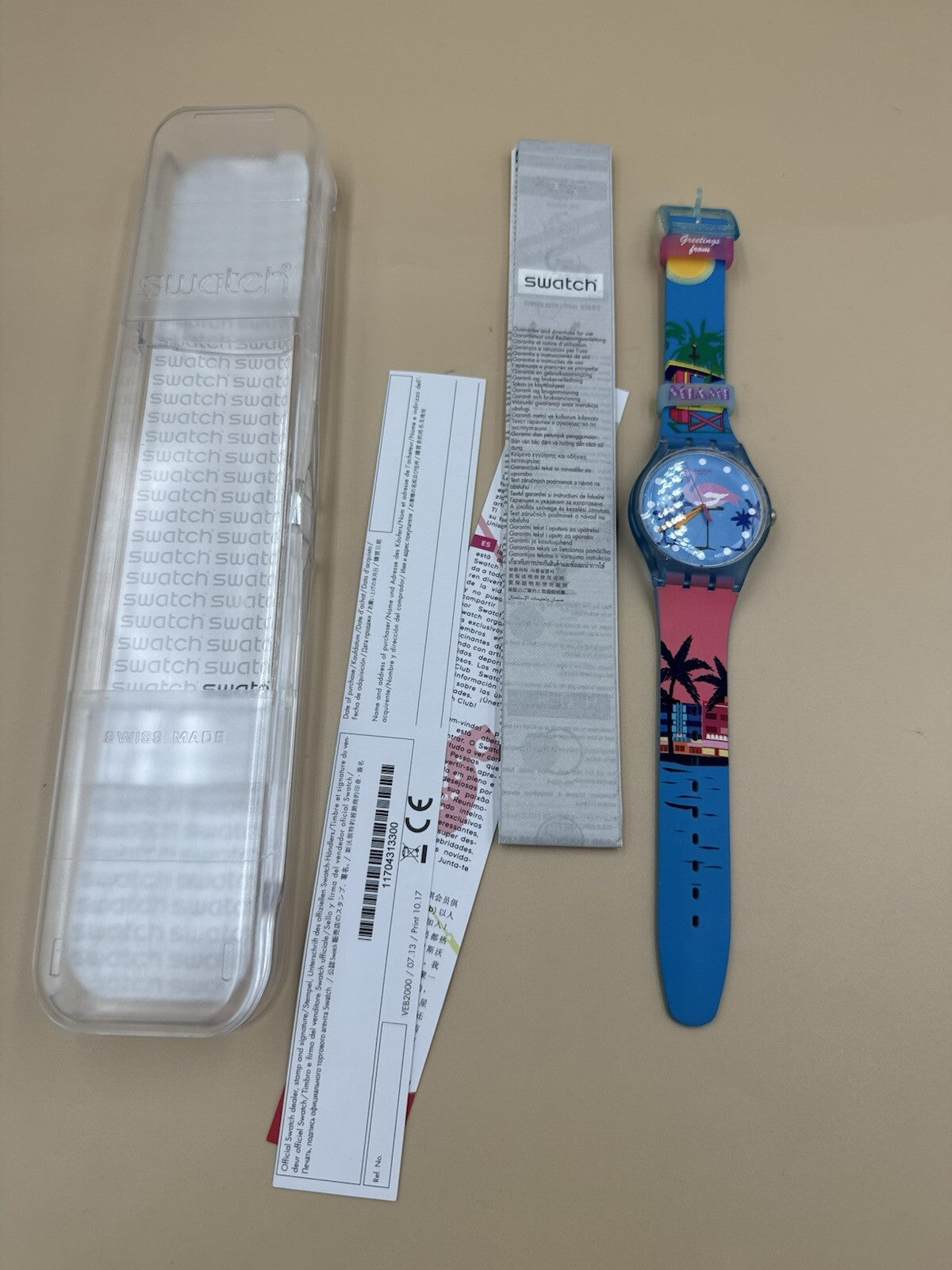 Swatch Watch MIAMI VIBES Limited Edition Art Deco Flare BRAND NEW GIFT BOX 2016