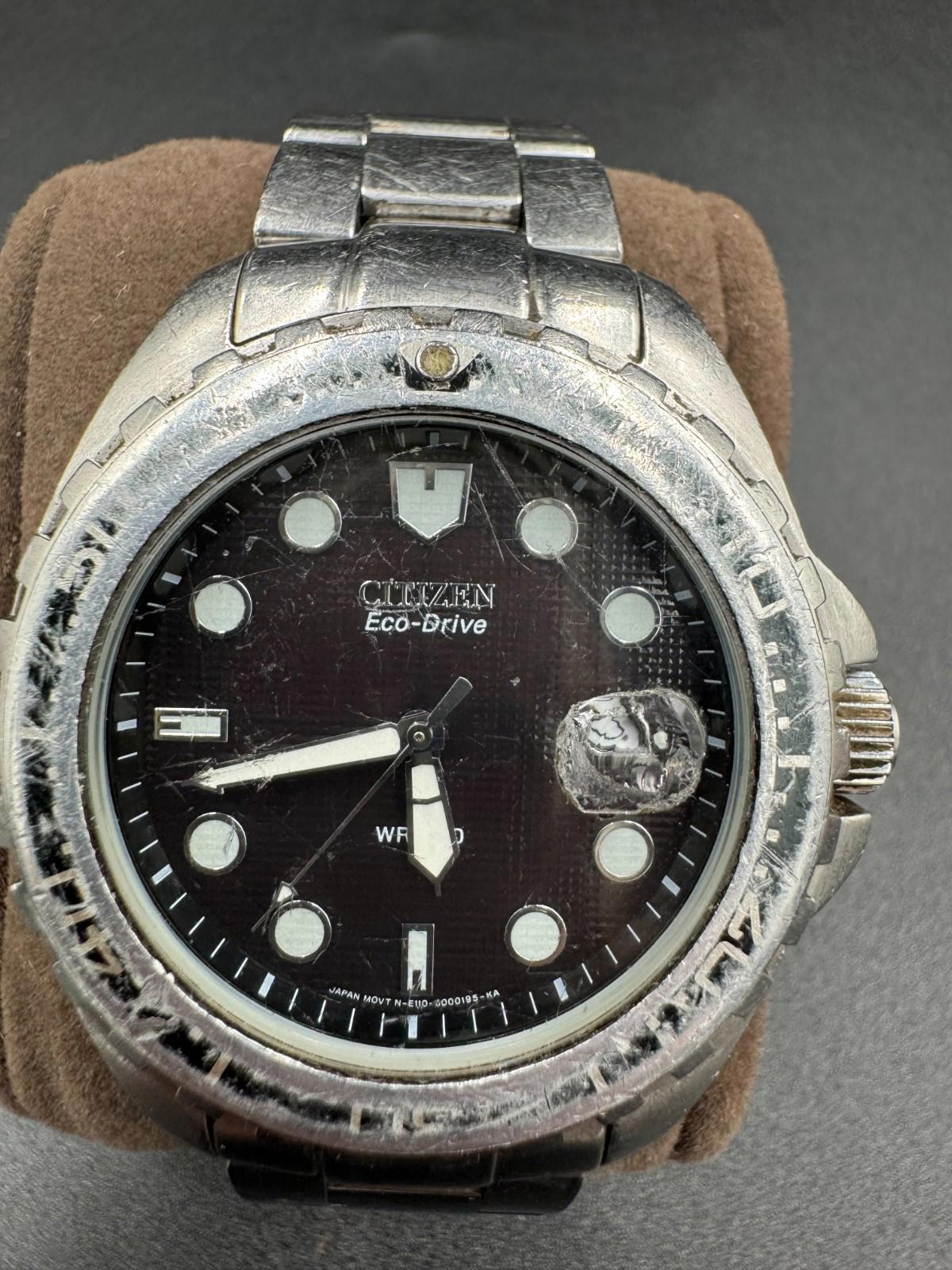 Vintage Citizen Eco-Drive Promaster Dive Watch 200m E100 Movement Used See Condi