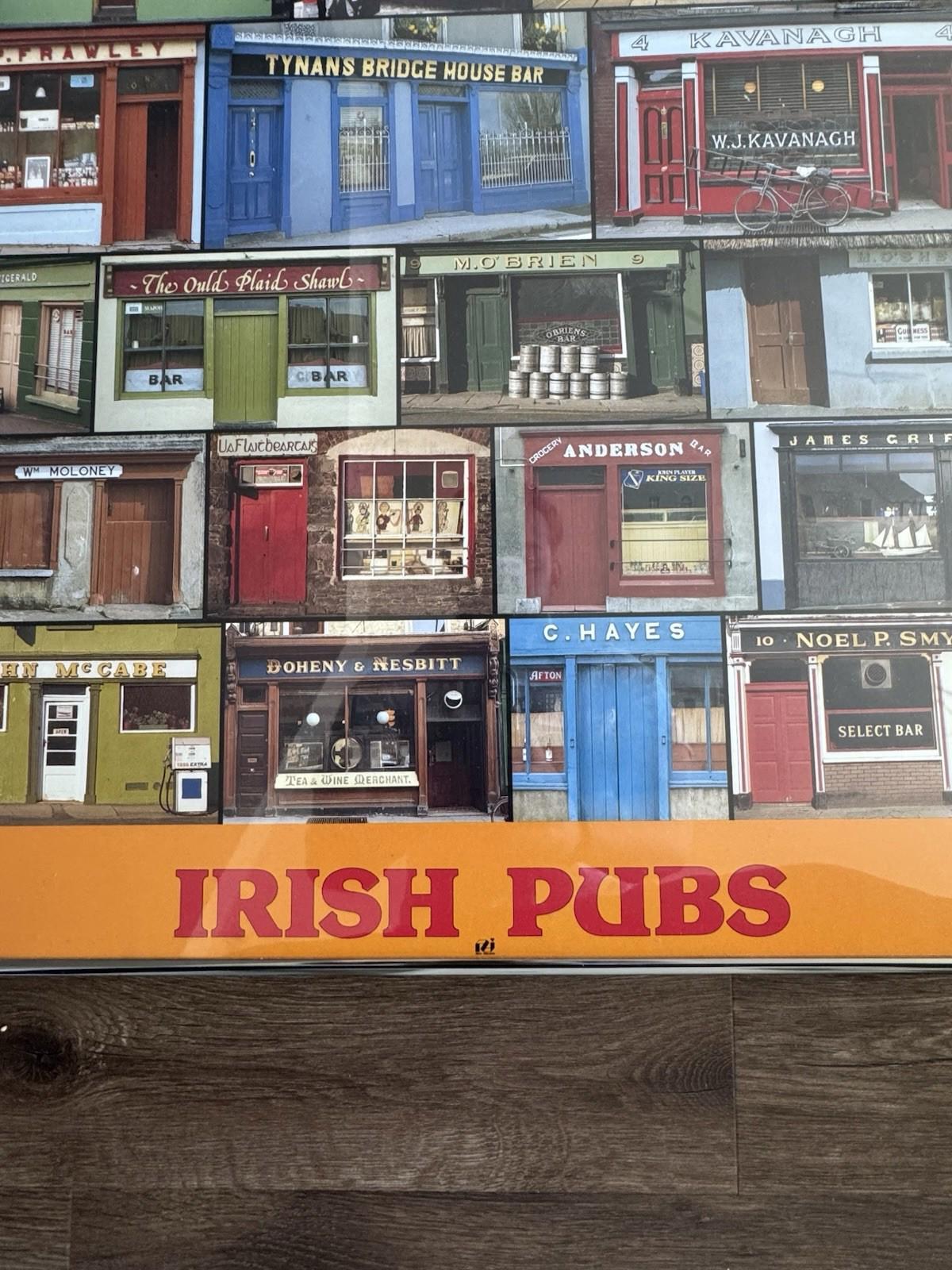 Souvenir Poster Irish Pubs 31 Different Pub Fronts From Ireland - Framed Reyonld
