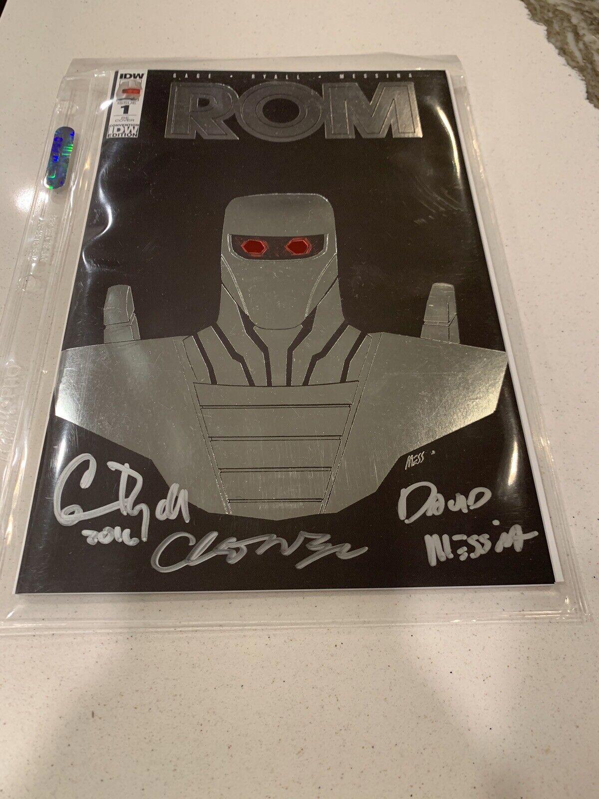 ROM #1 IDW Convention Re-Cover Signed Messina Gage Ryall