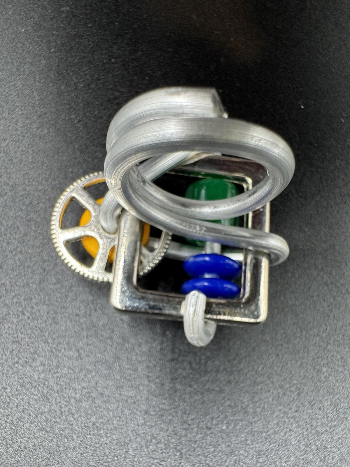 Handmade Bauhaus Inspired Aluminum Puzzle Ring Argentine Designer Multi Color NM