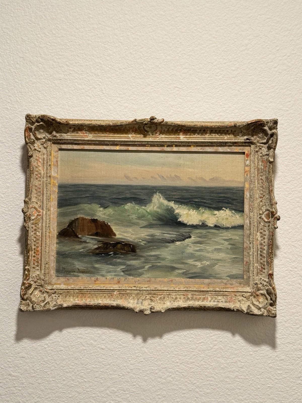 Francis Draper Signed Impressionist Seascape Oil Painting CA