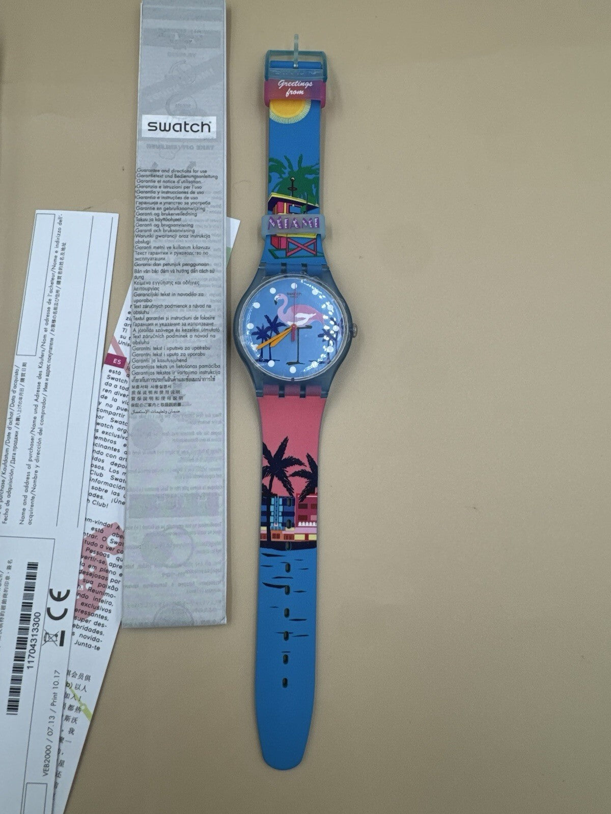 Swatch Watch MIAMI VIBES Limited Edition Art Deco Flare BRAND NEW GIFT BOX 2016
